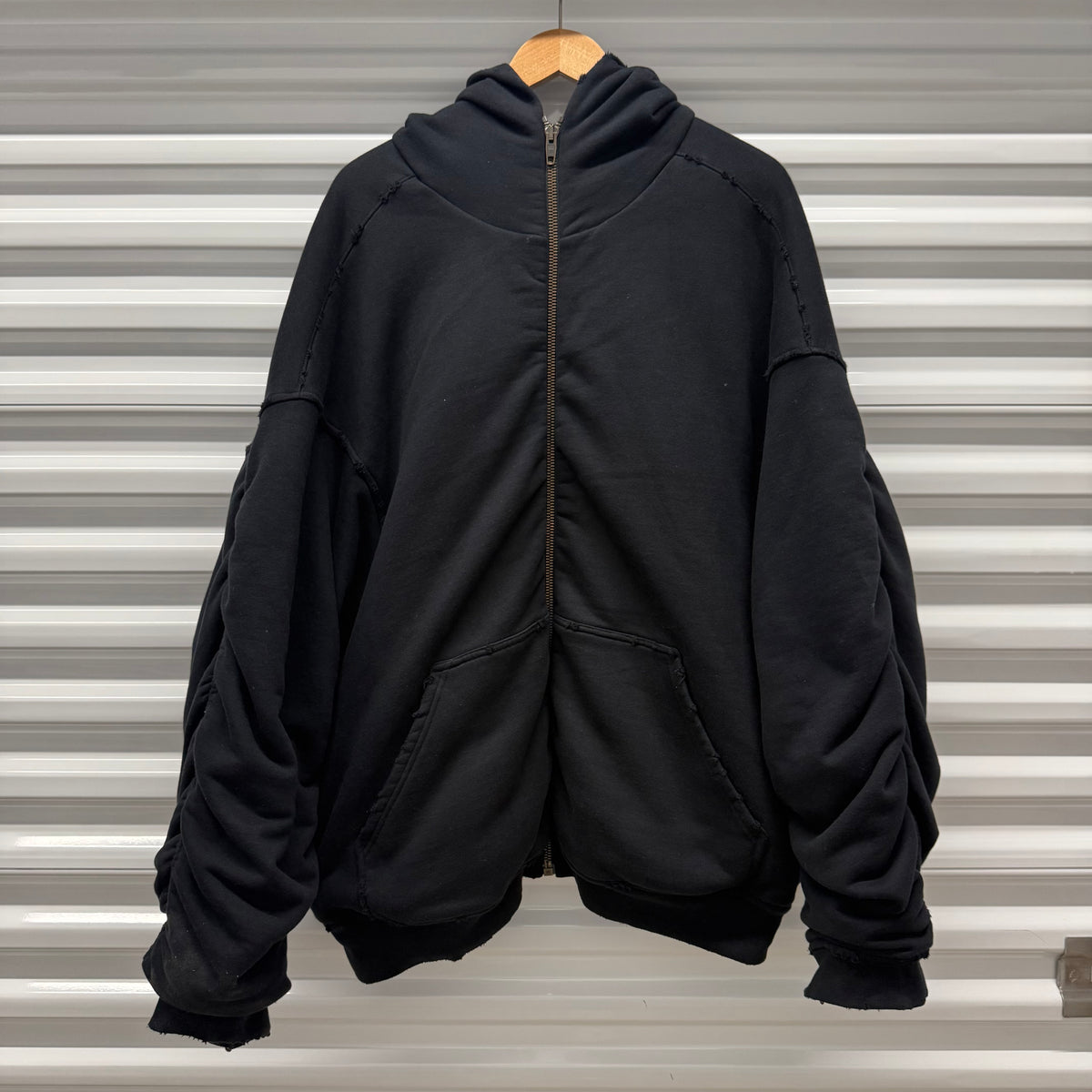 Balenciaga Black Oversized Bomber Hoodie Size XS