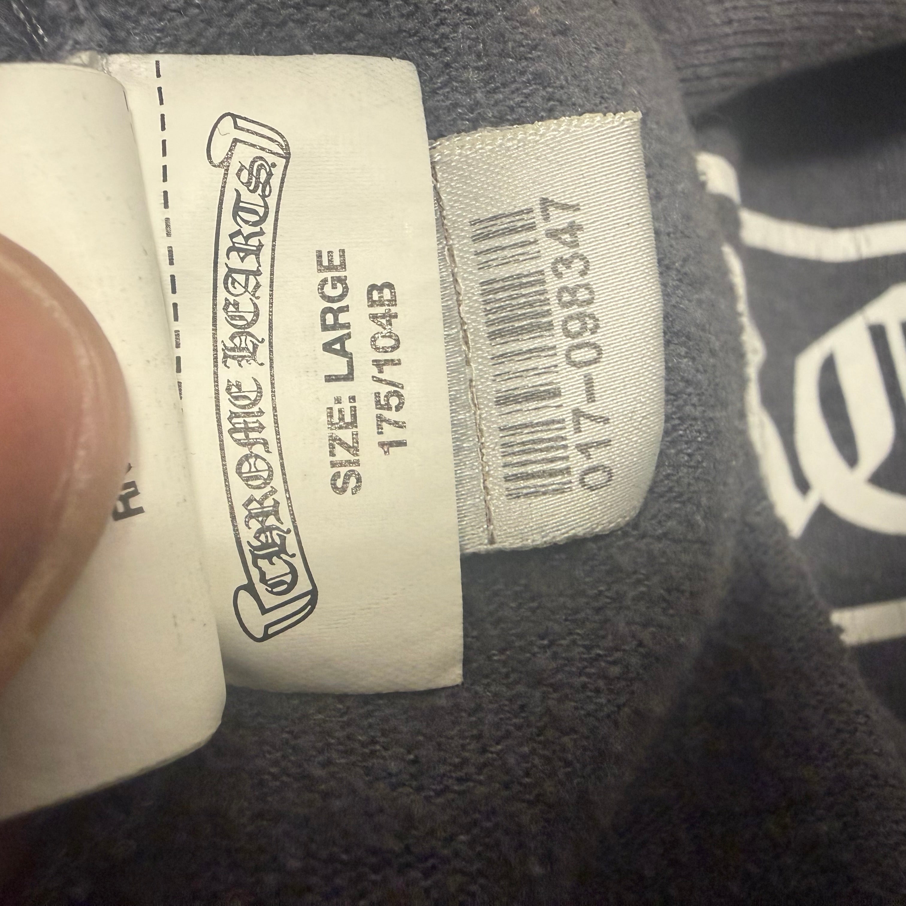Chrome Hearts Horseshoe Dagger Zip Grey Sz Large