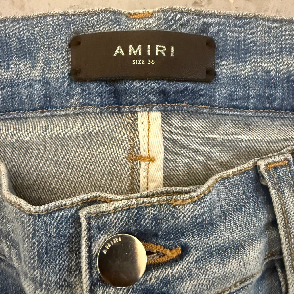 Amiri MX1 Denim Patch Blue Denim Sz 36