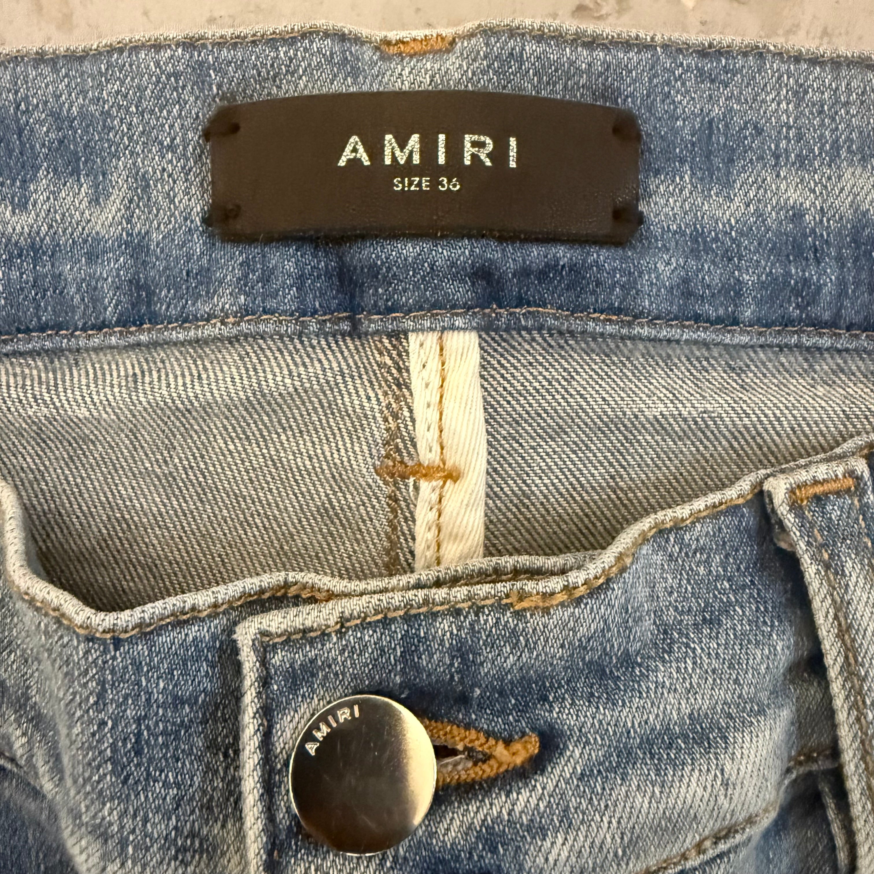 Amiri MX1 Denim Patch Blue Denim Sz 36