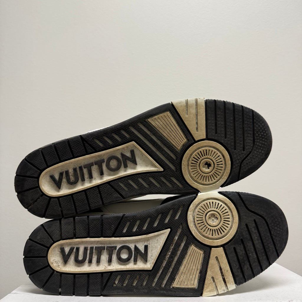 Louis Vuitton LV Trainer Sneaker Black/White Size 10 US (8.5 LV) Monogram Denim & Strap