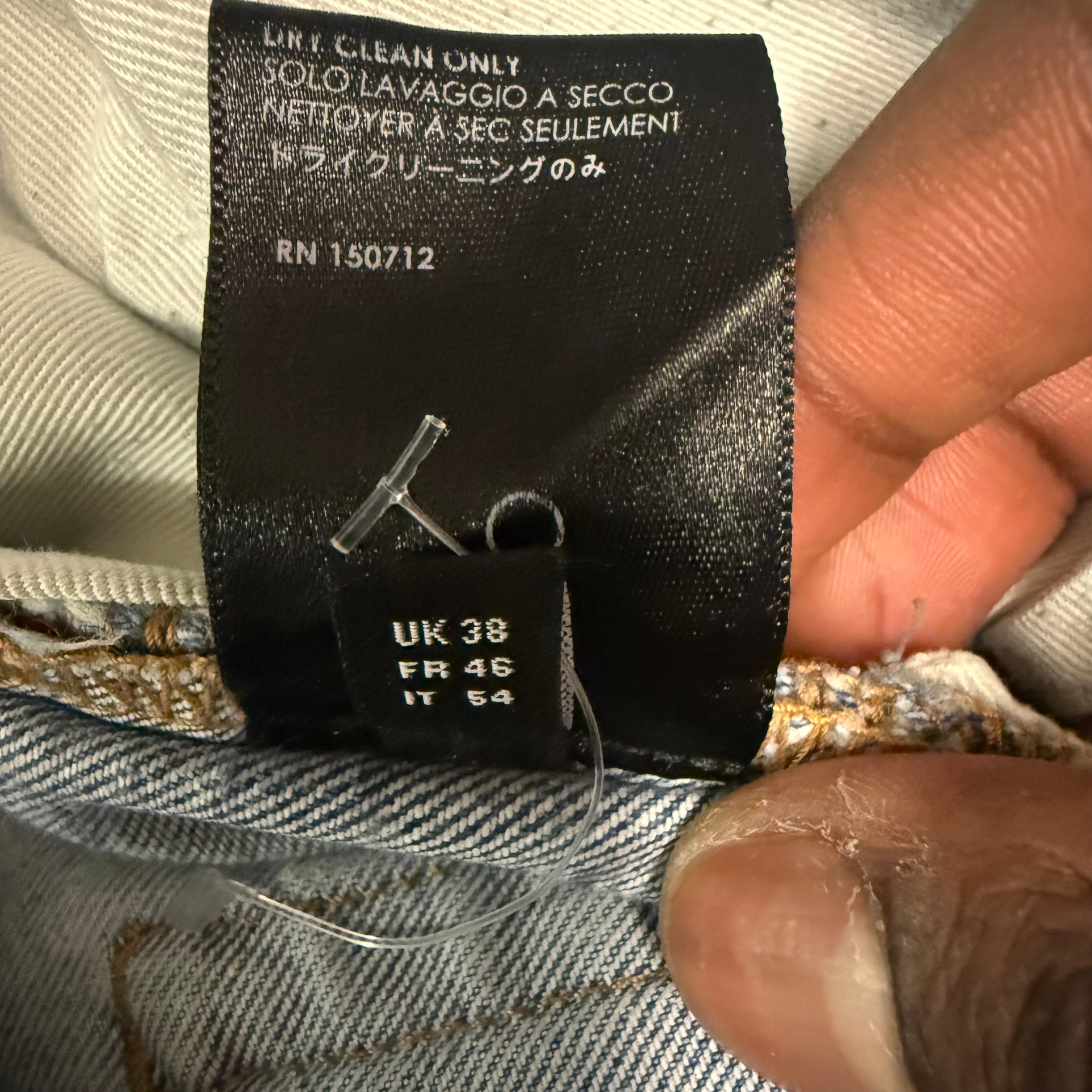 Amiri MX1 White Patch Blue Denim Sz 38
