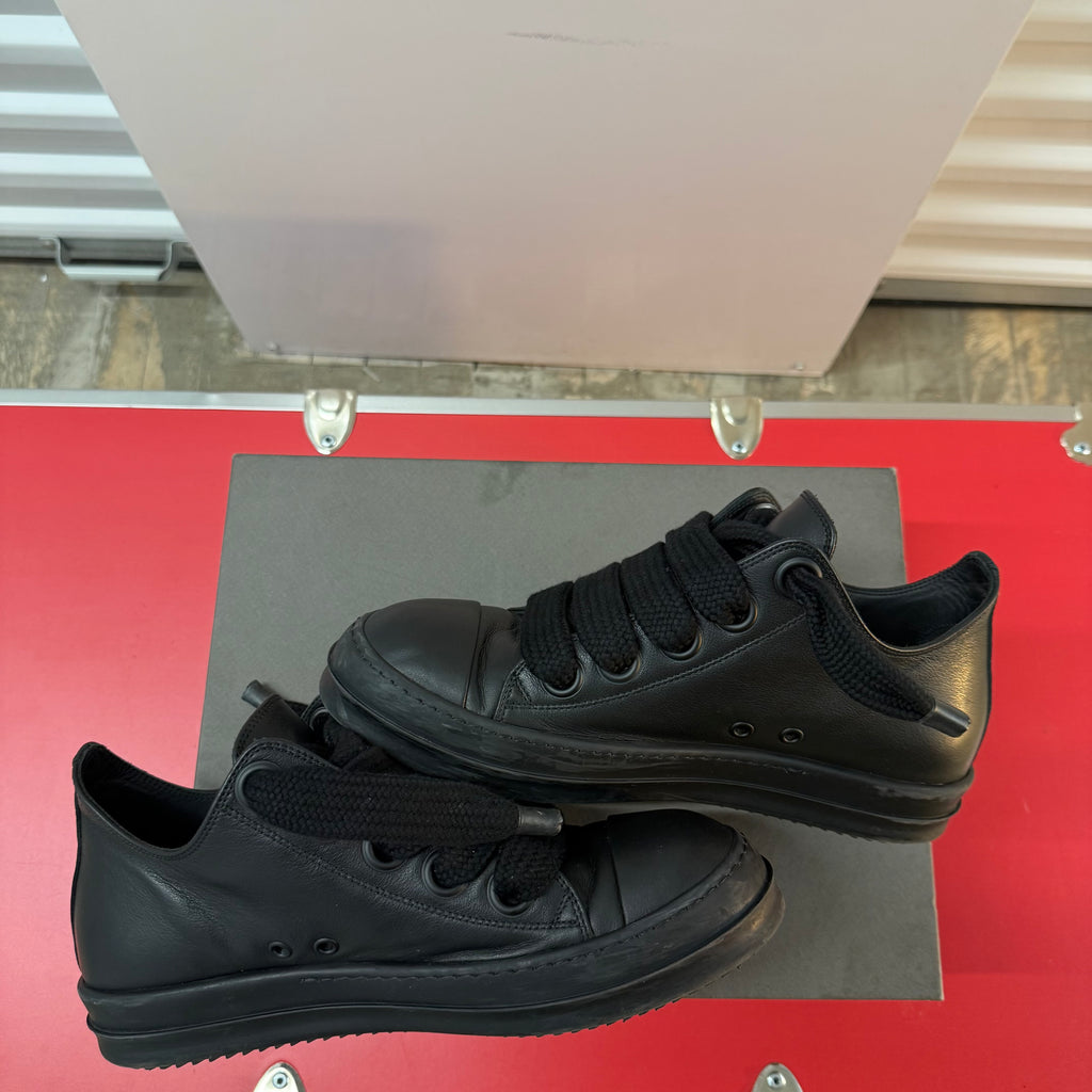 Rick Owens Triple Black Jumbo Lace Ramone Low Size 8.5