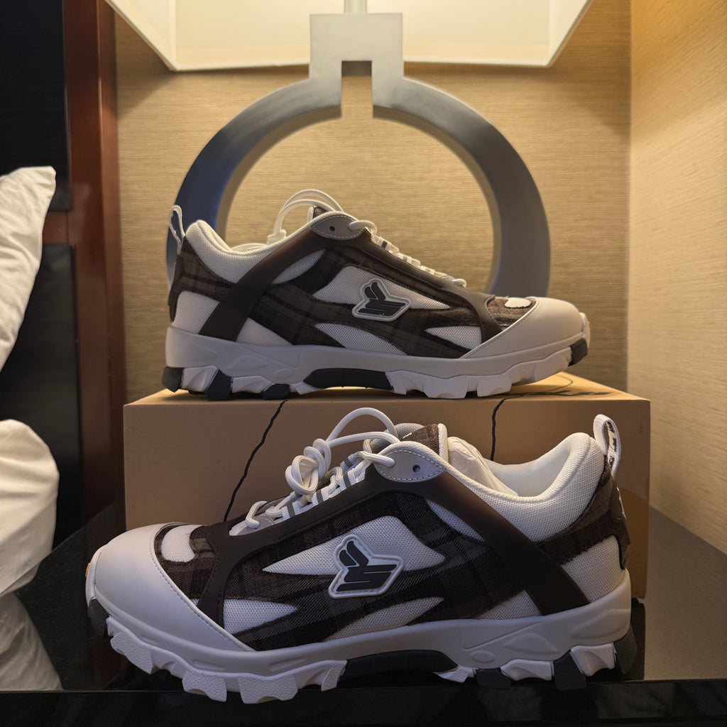 Sicko x Eric Emmanuel Brown/White Plaid Hiking Shoe Size 10