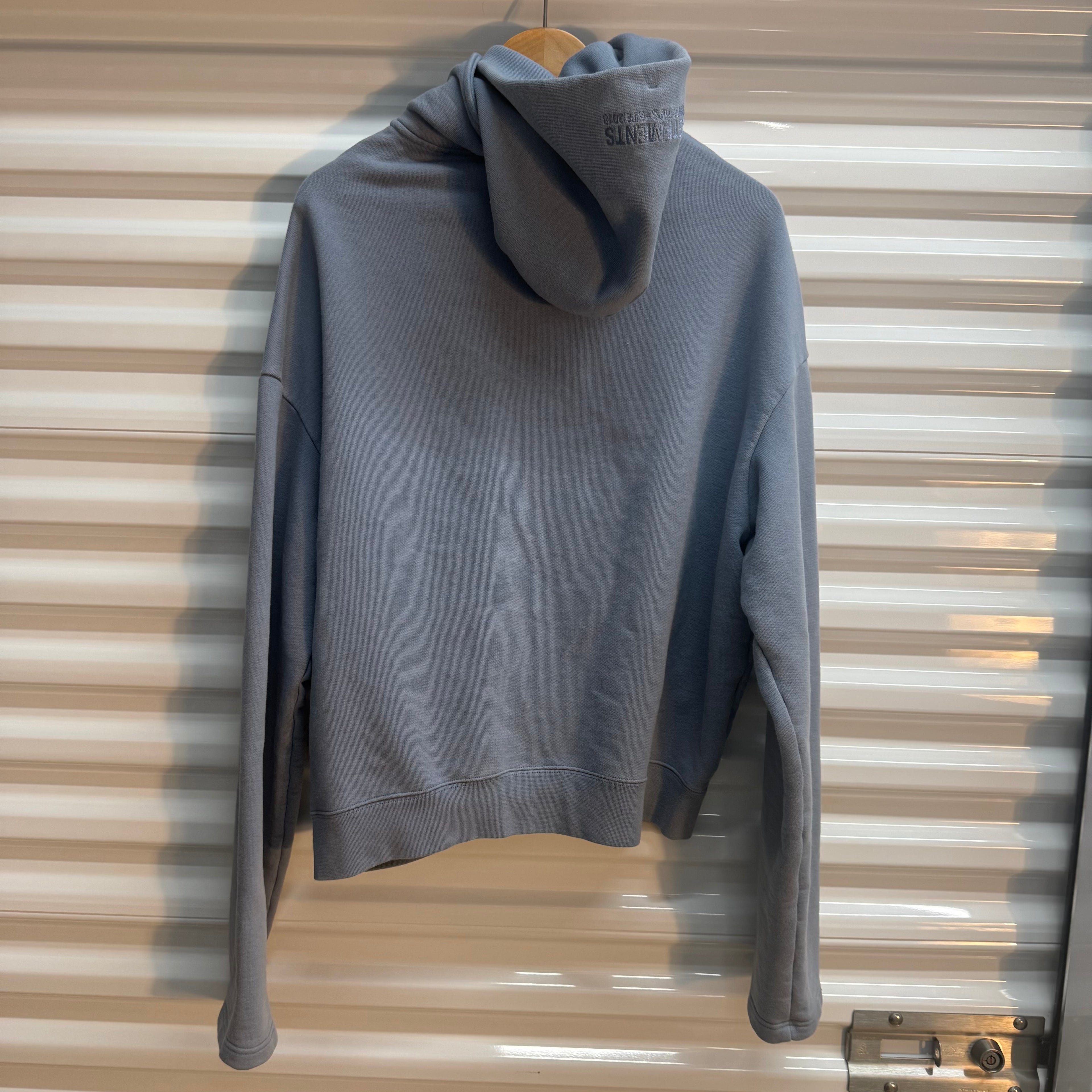 Vetements Blue Care Tag Zip Hoodie Size Medium