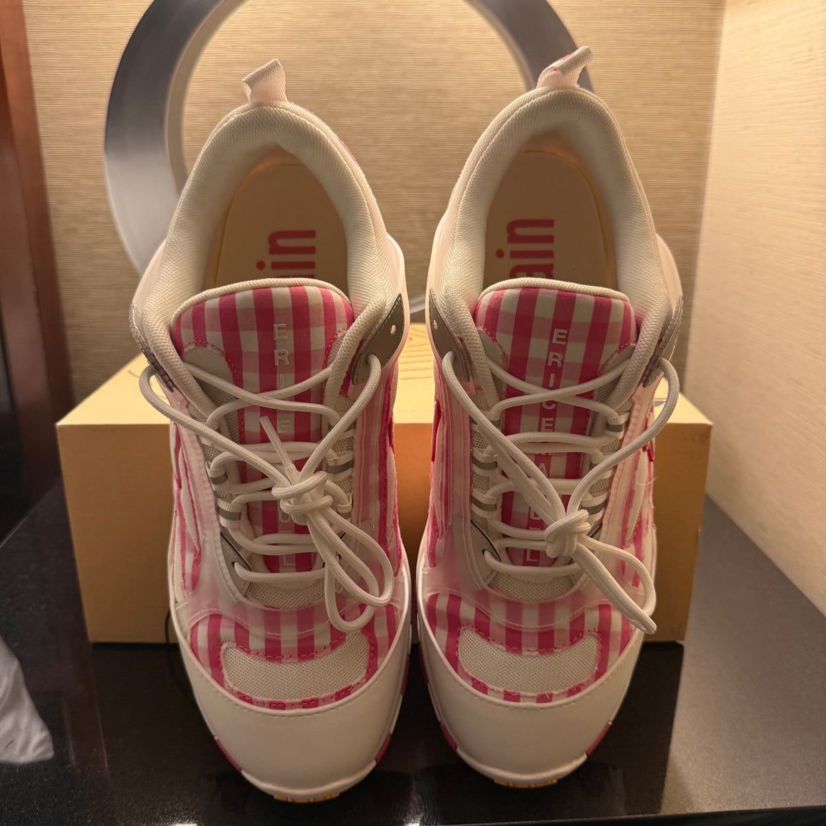 Sicko x Eric Emmanuel Pink/White Plaid Hiking Shoe Size 10