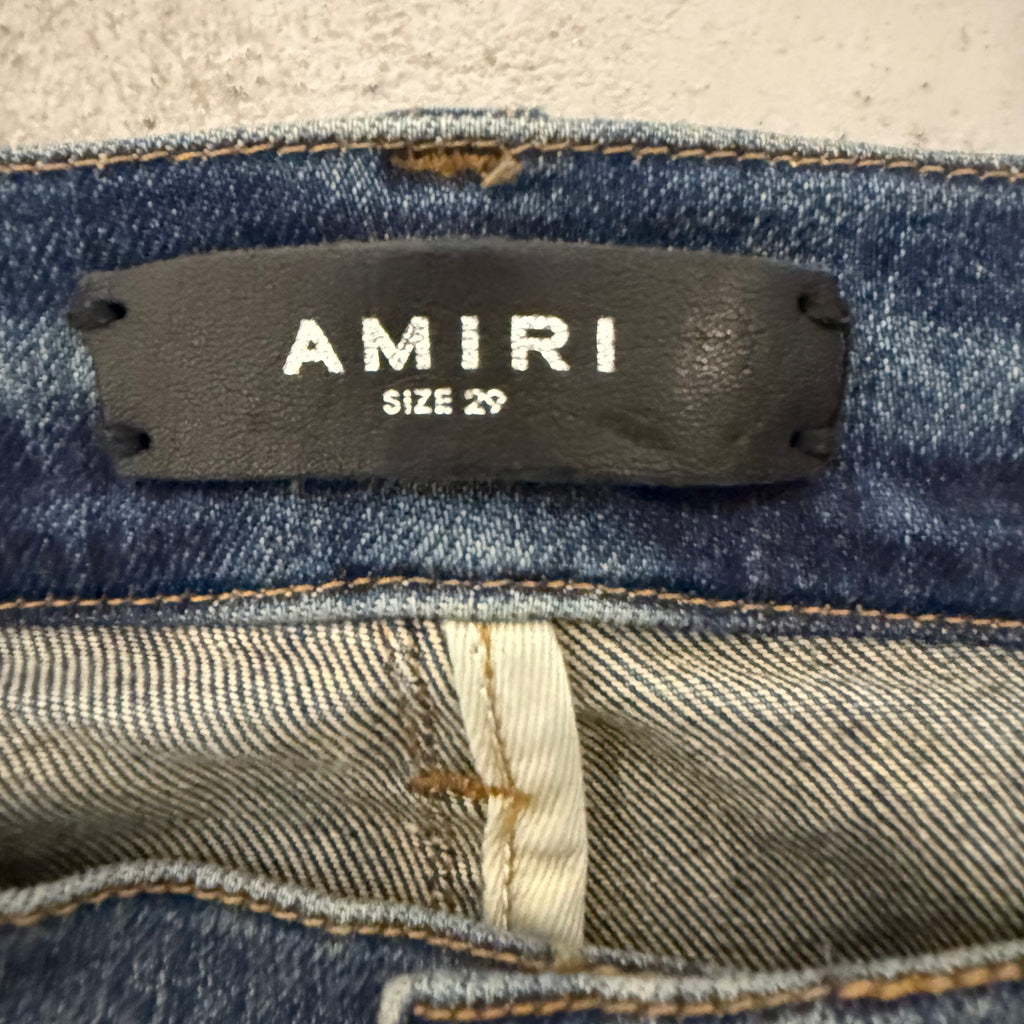 Amiri MX1 Blue Plaid Blue Denim Jeans Size 29