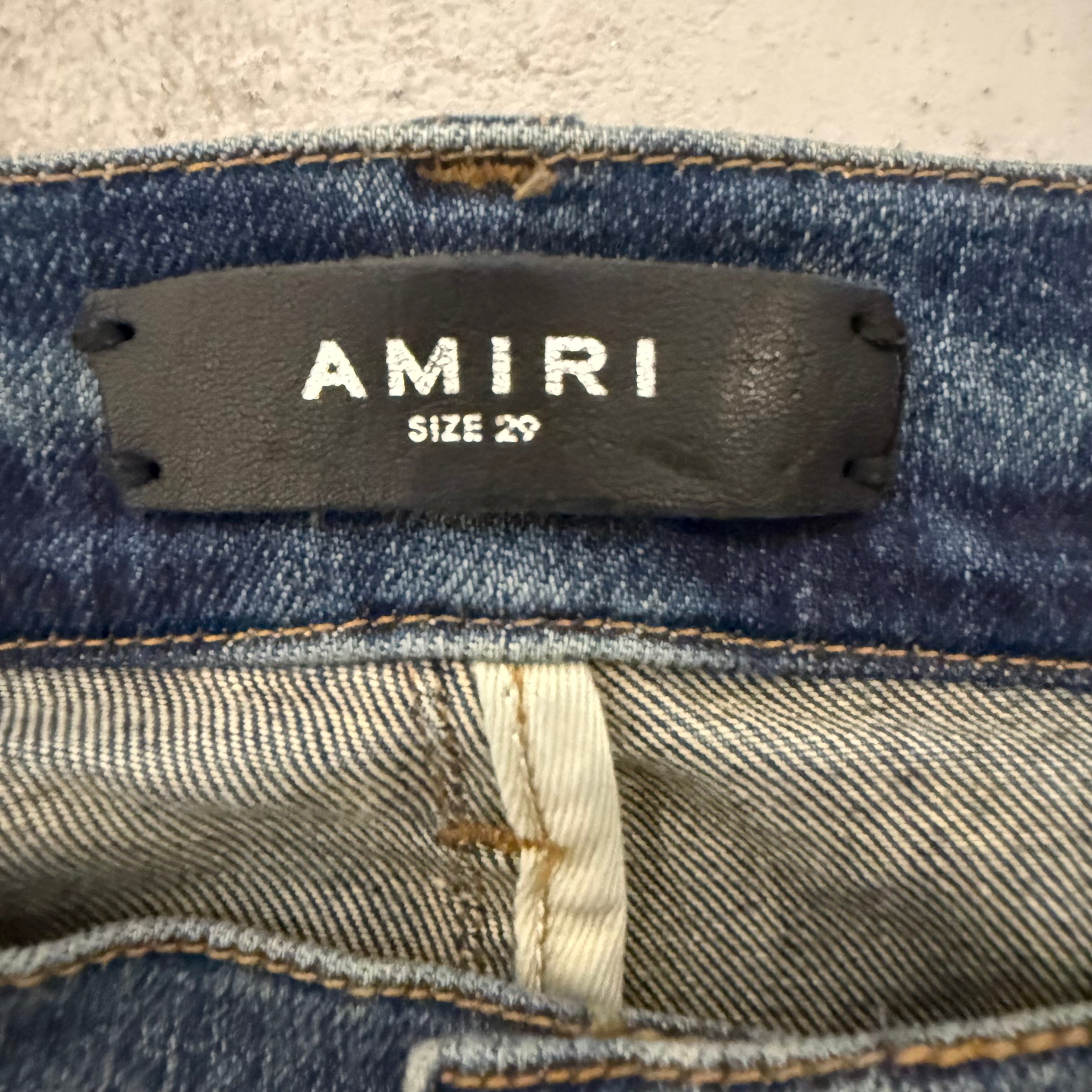 Amiri MX1 Blue Plaid Blue Denim Jeans Size 29