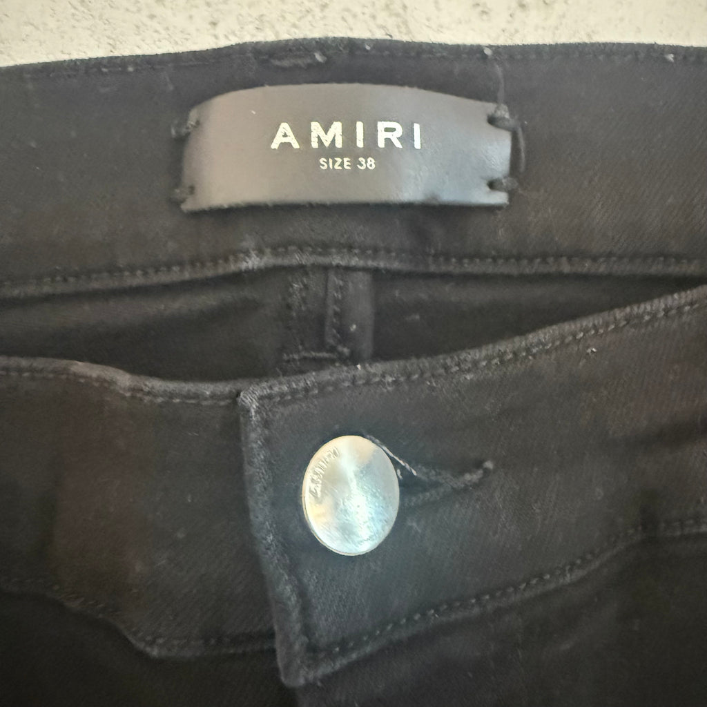 Amiri Black Crystal MX1 Jeans Sz 38