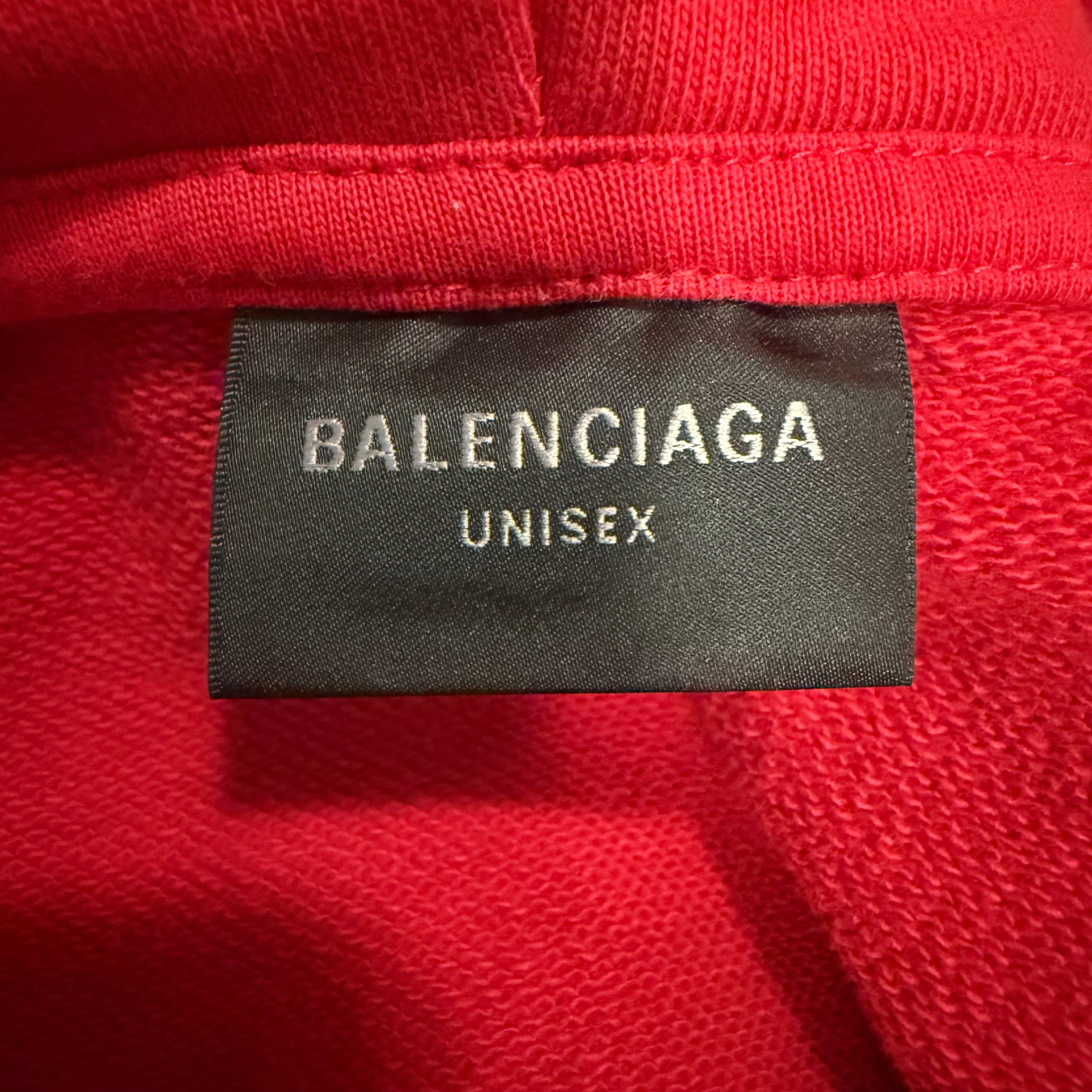 Balenciaga Red Graffiti Skater Hoodie Size M