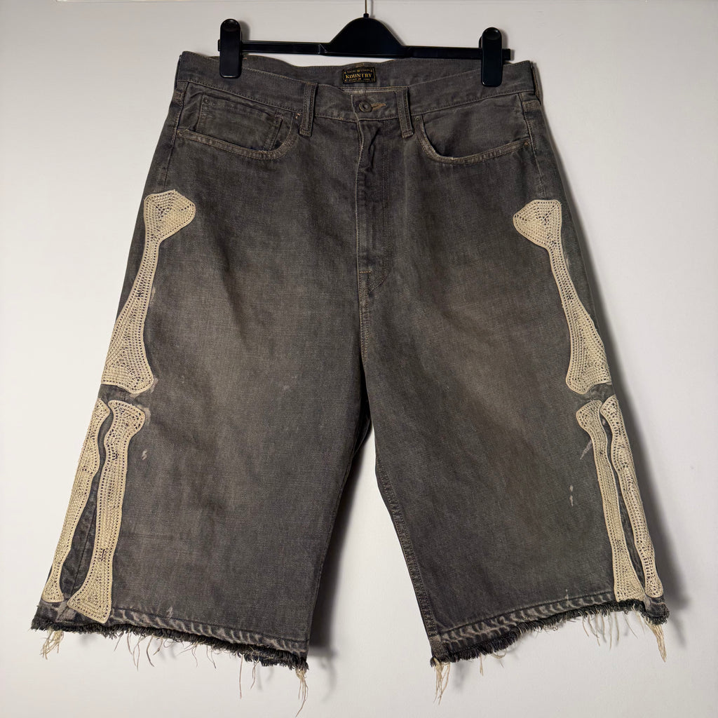 Kapital Bone Shorts Black Size 34