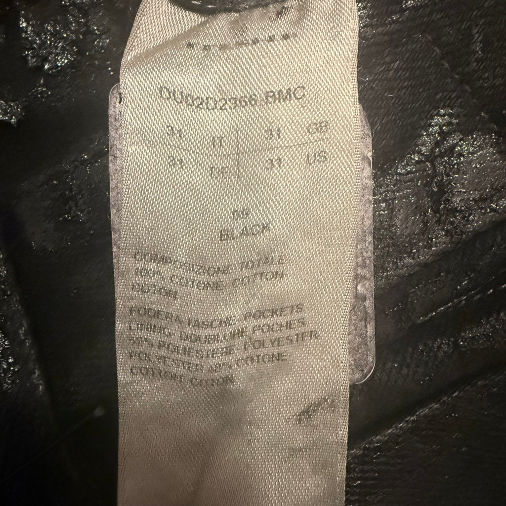 Rick Owens Waxed Black Detroit Cut Denim Size 31