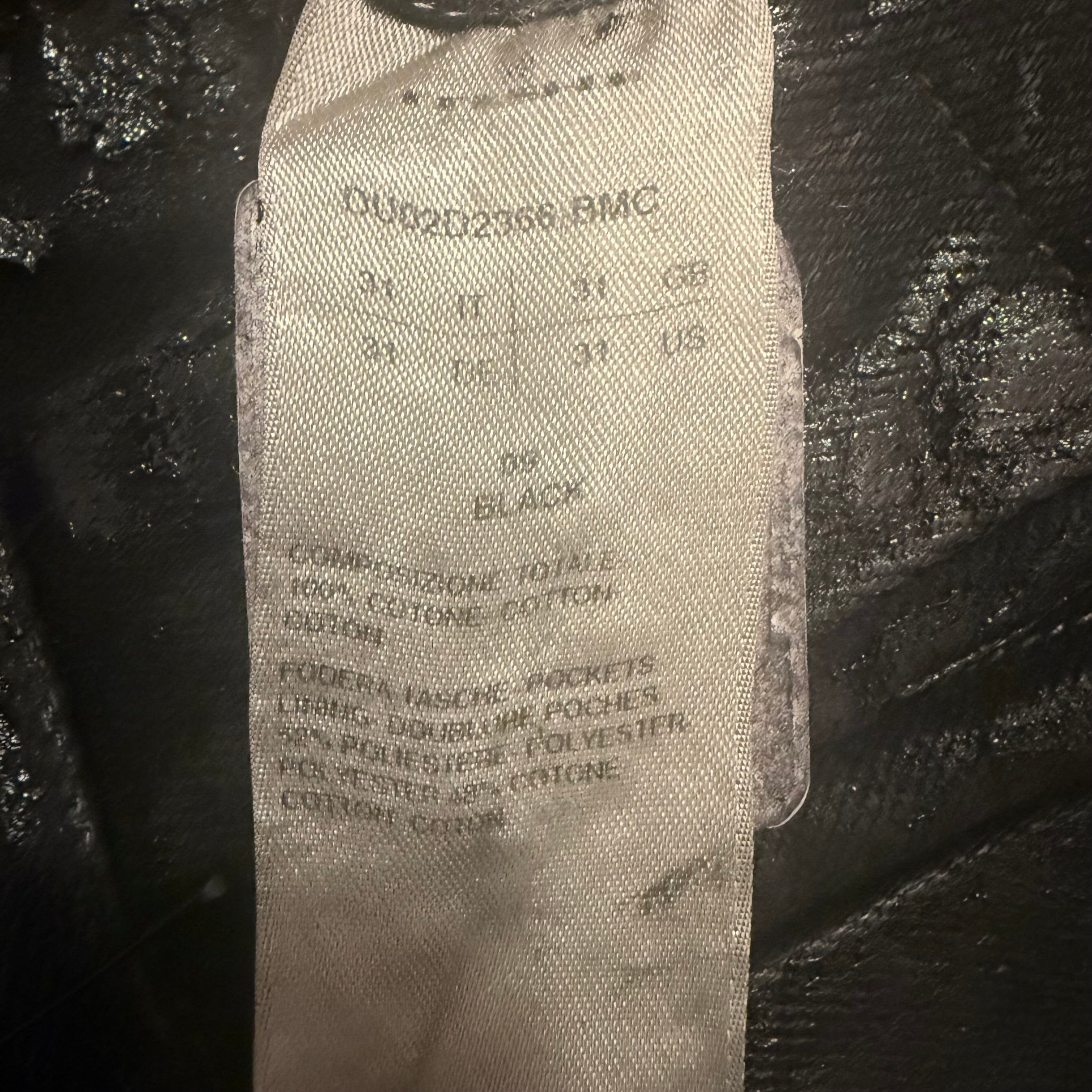 Rick Owens Waxed Black Detroit Cut Denim Size 31