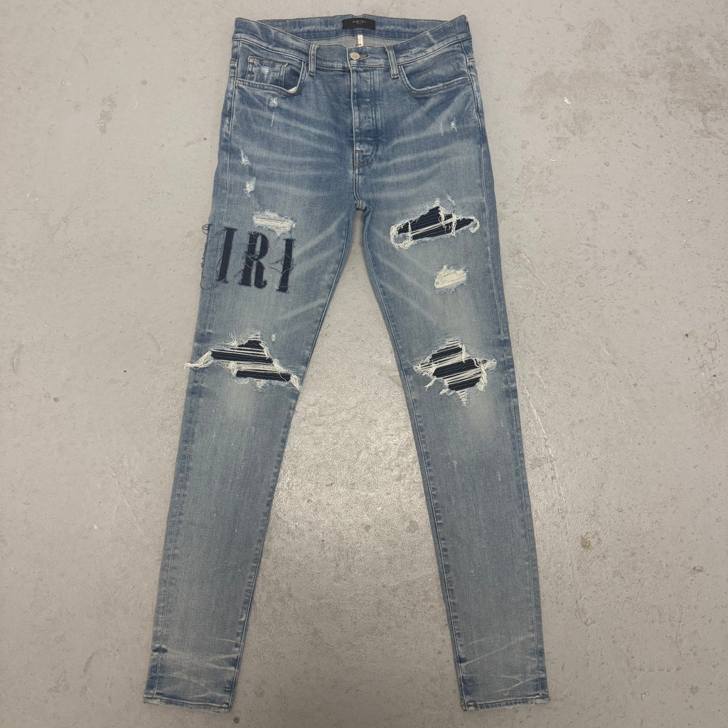 Amiri MX1 Denim Patch Blue Denim Sz 36