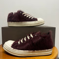 Rick Owens Pony Hair Low Ramones Amethyst/Milk Sz 7 (39.5 EU)