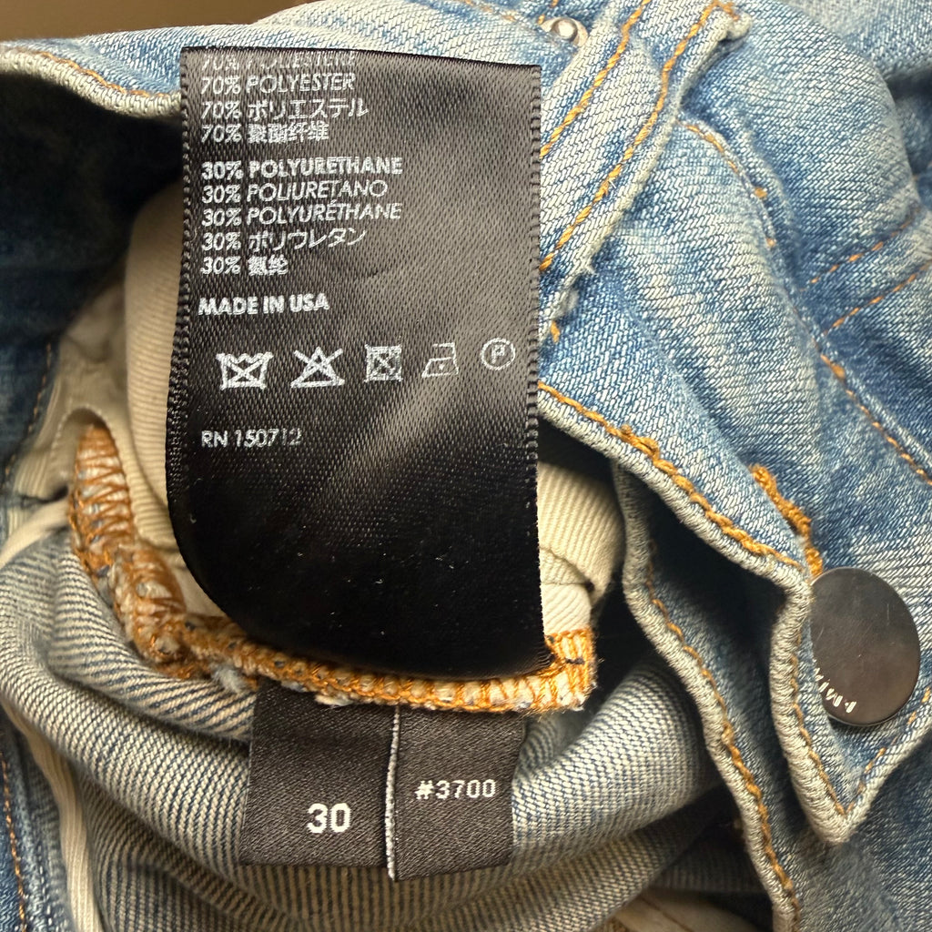 Amiri MX1 Pink Patch Blue Denim Sz 30