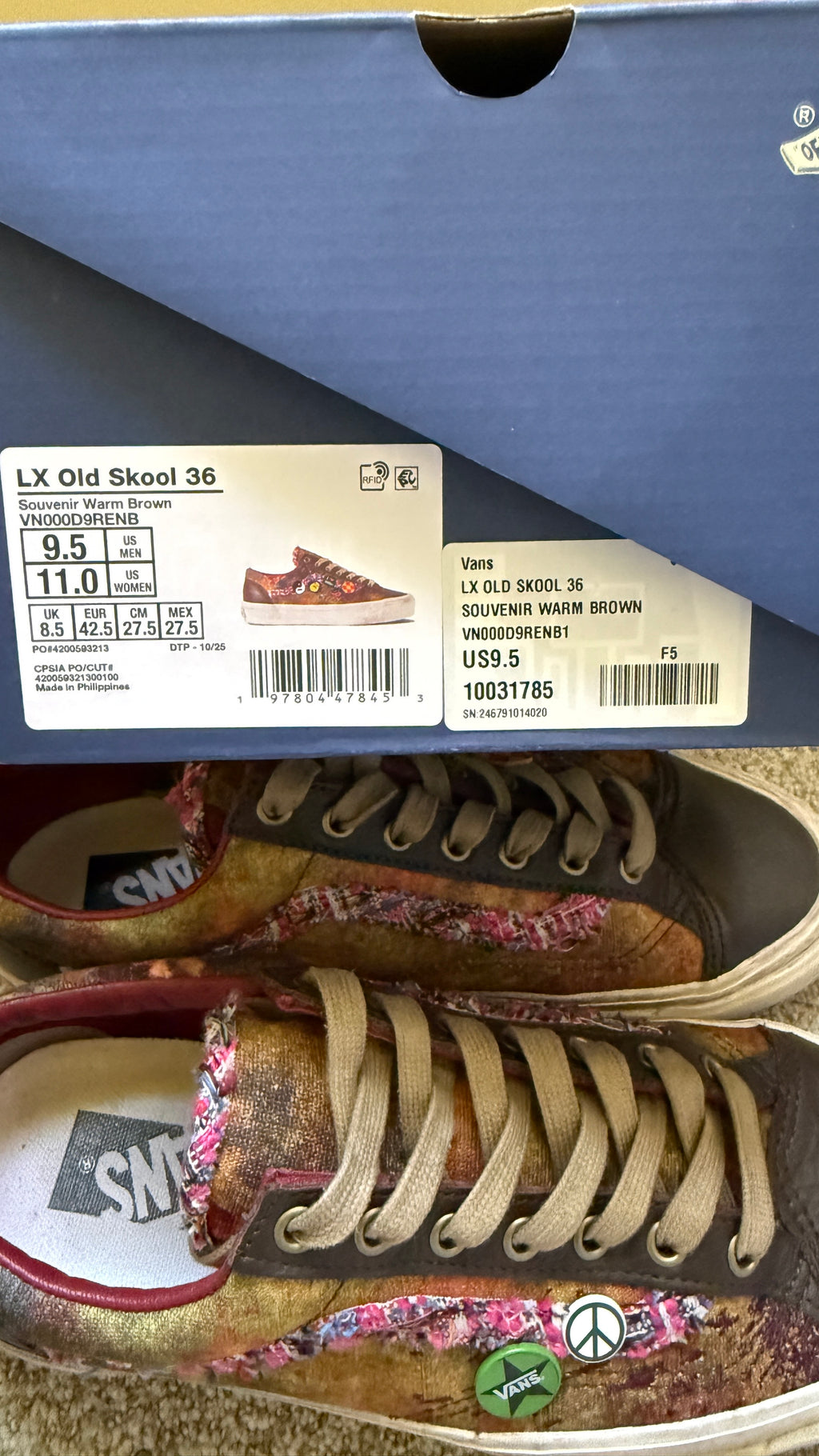 Vans Old Skool 36 Souvenir Size 9.5