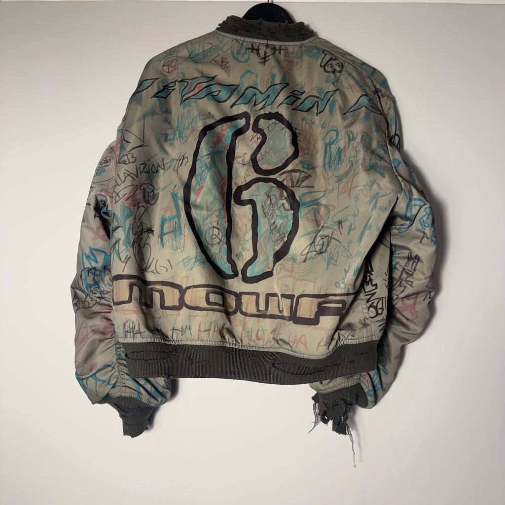 Mowalola Green Graffiti Bomber Size Small