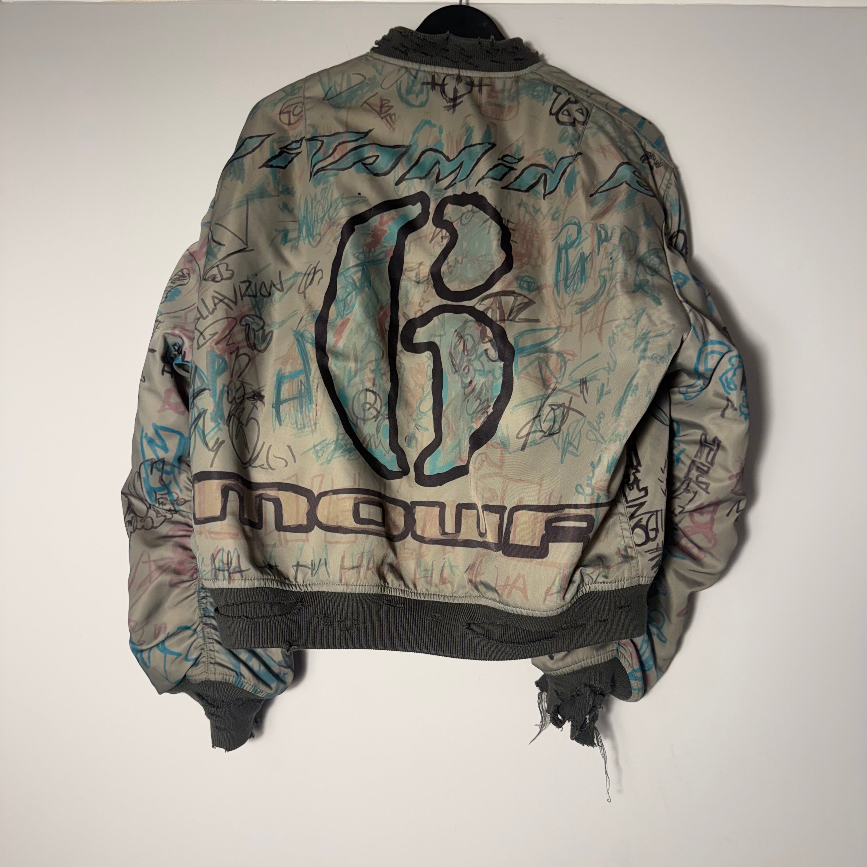 Mowalola Green Graffiti Bomber Size Small
