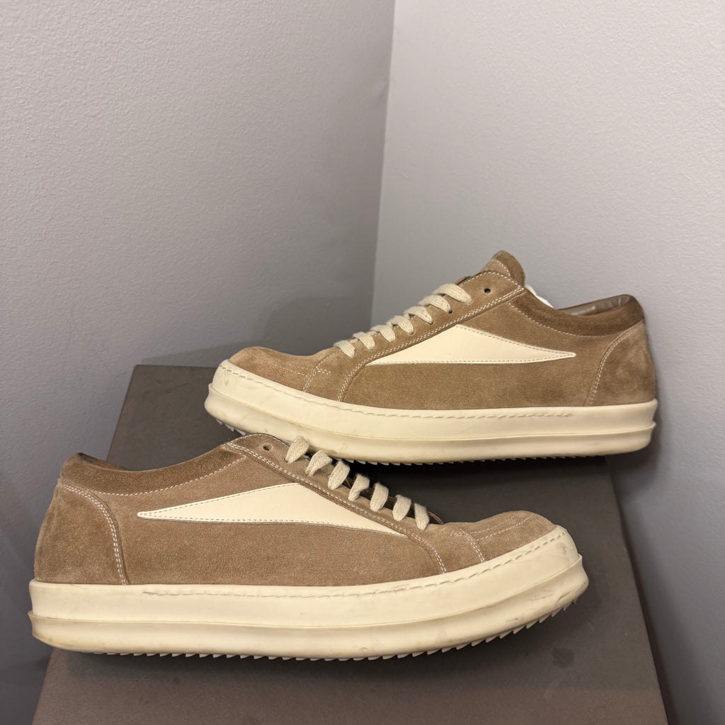 Rick Owens Suede Vintage Flesh/Milk Sneaker Size 10 (43)