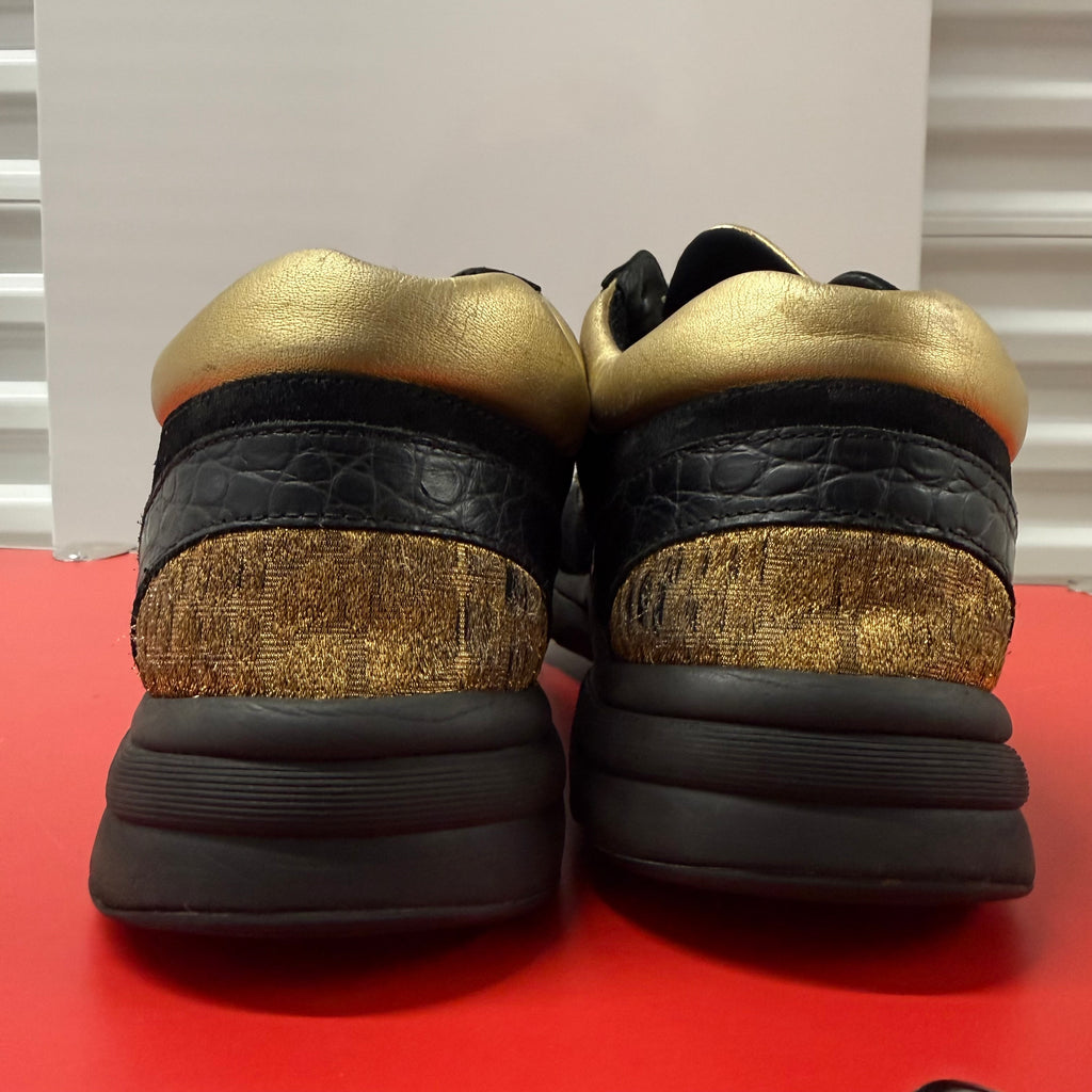 Chanel Black/Gold Trainer Size 11 (44)