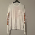 Chrome Hearts White Orange Long Sleeve Pocket Dagger Shirt Size Large