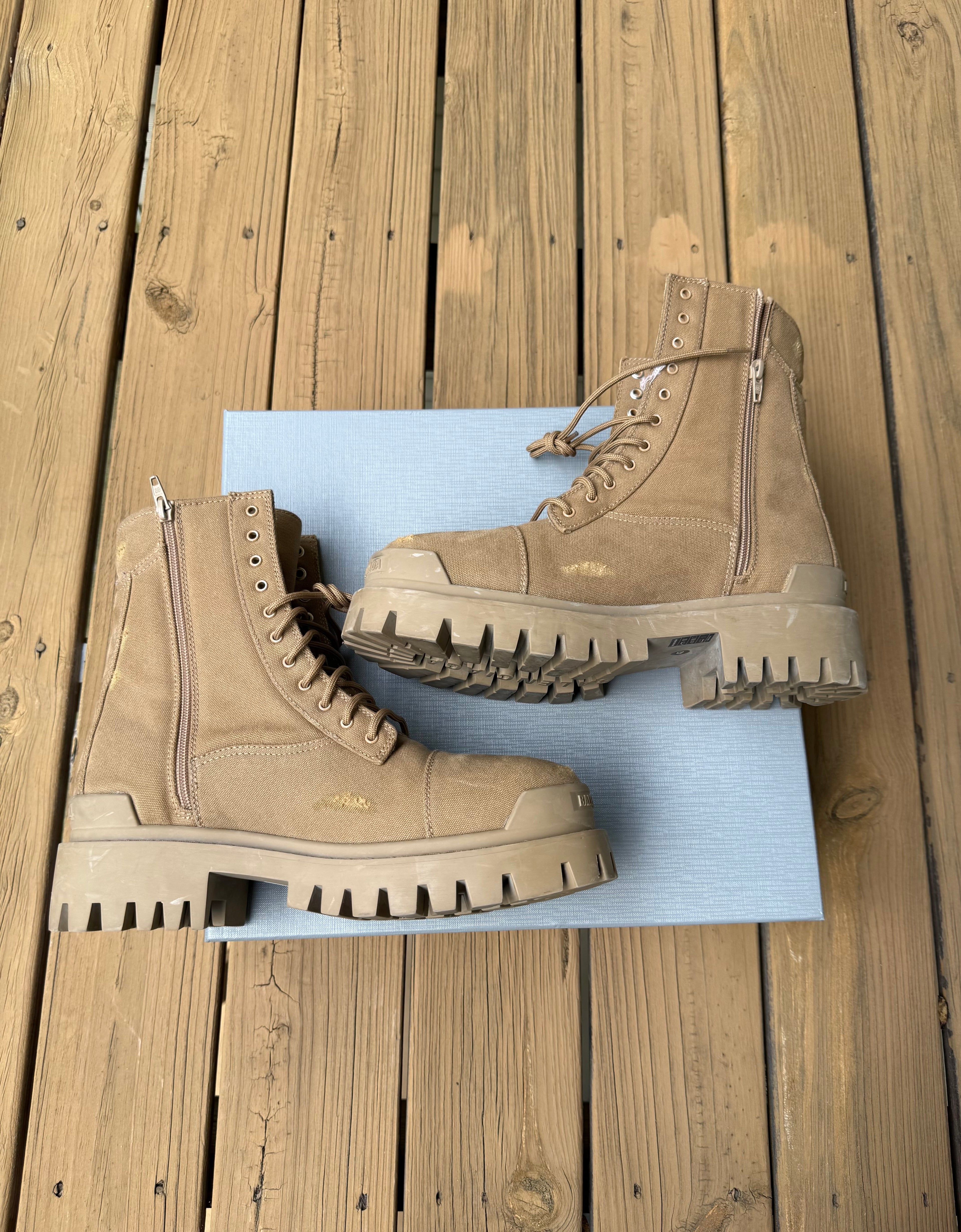 Balenciaga Tan Strike Boots Size 9