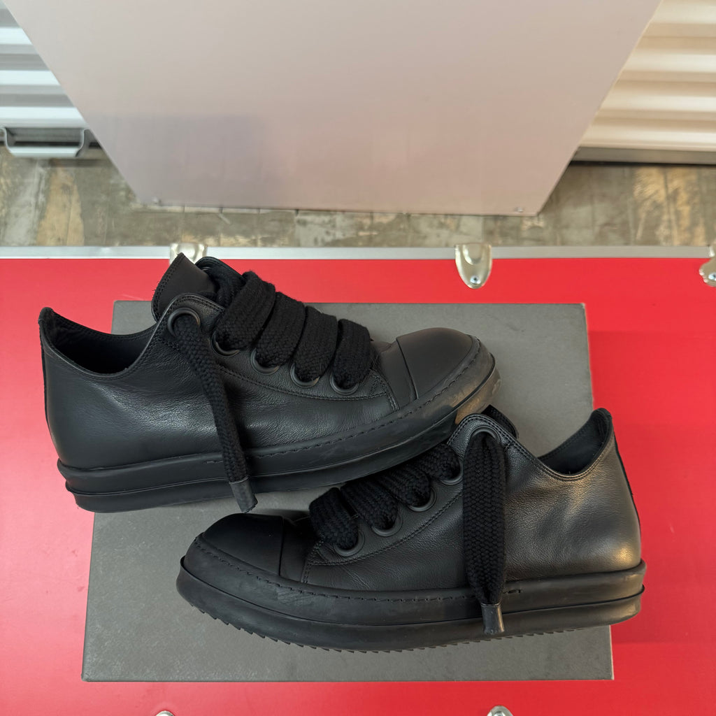 Rick Owens Triple Black Jumbo Lace Ramone Low Size 8.5