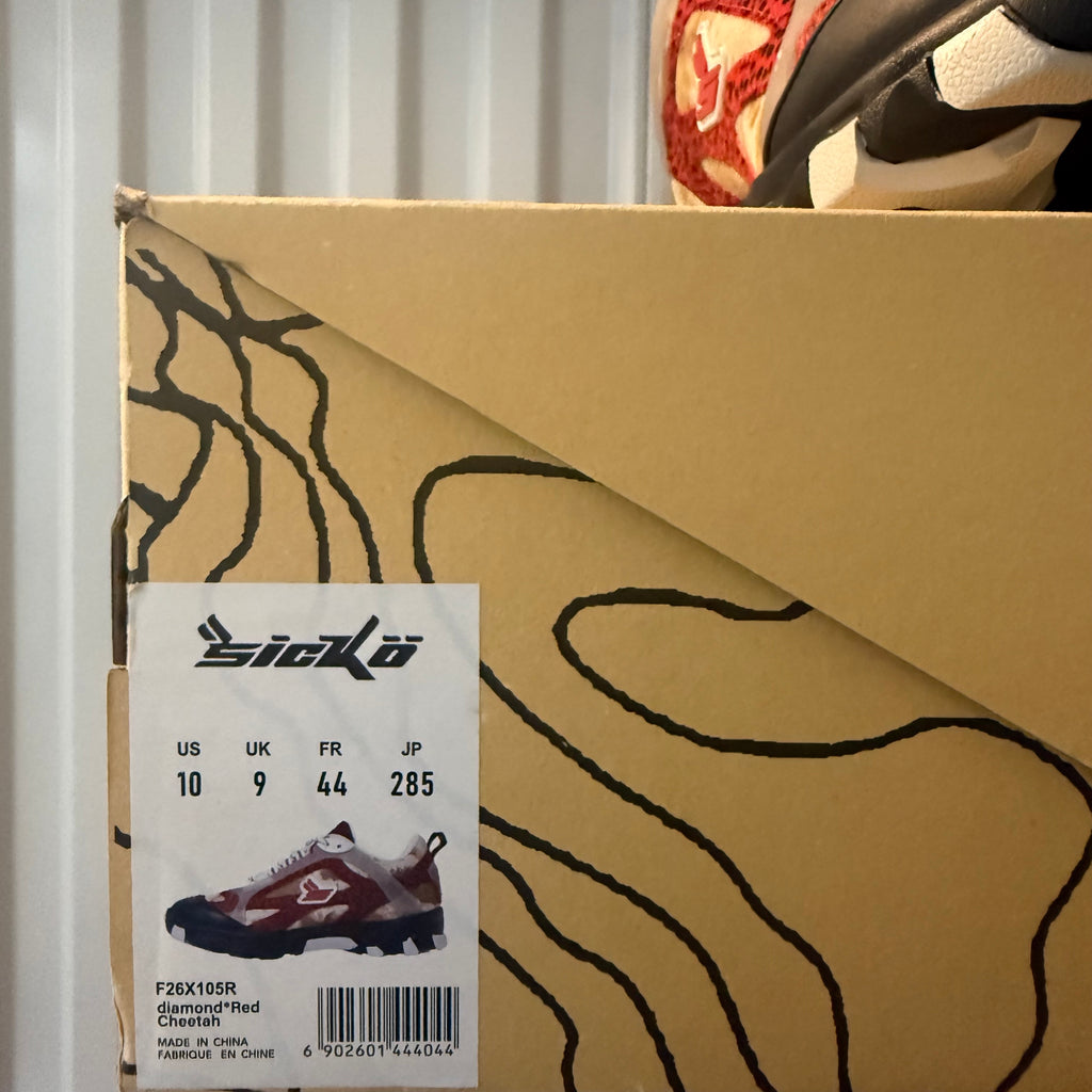 Sicko Diamond Red Cheetah Hiking Shoe Size 11