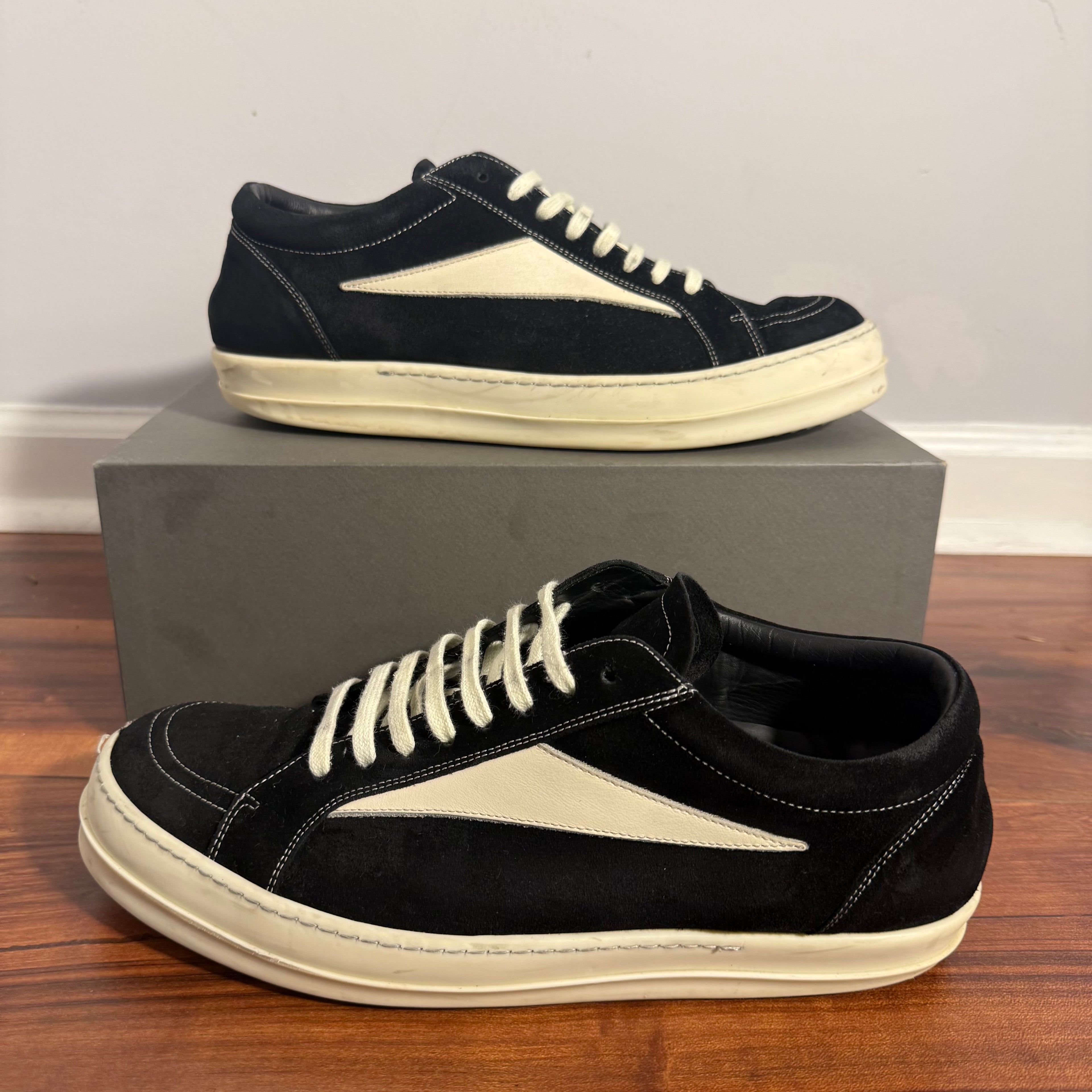 Rick Owens Black Suede Vintage Sneaker Size 13 (46)