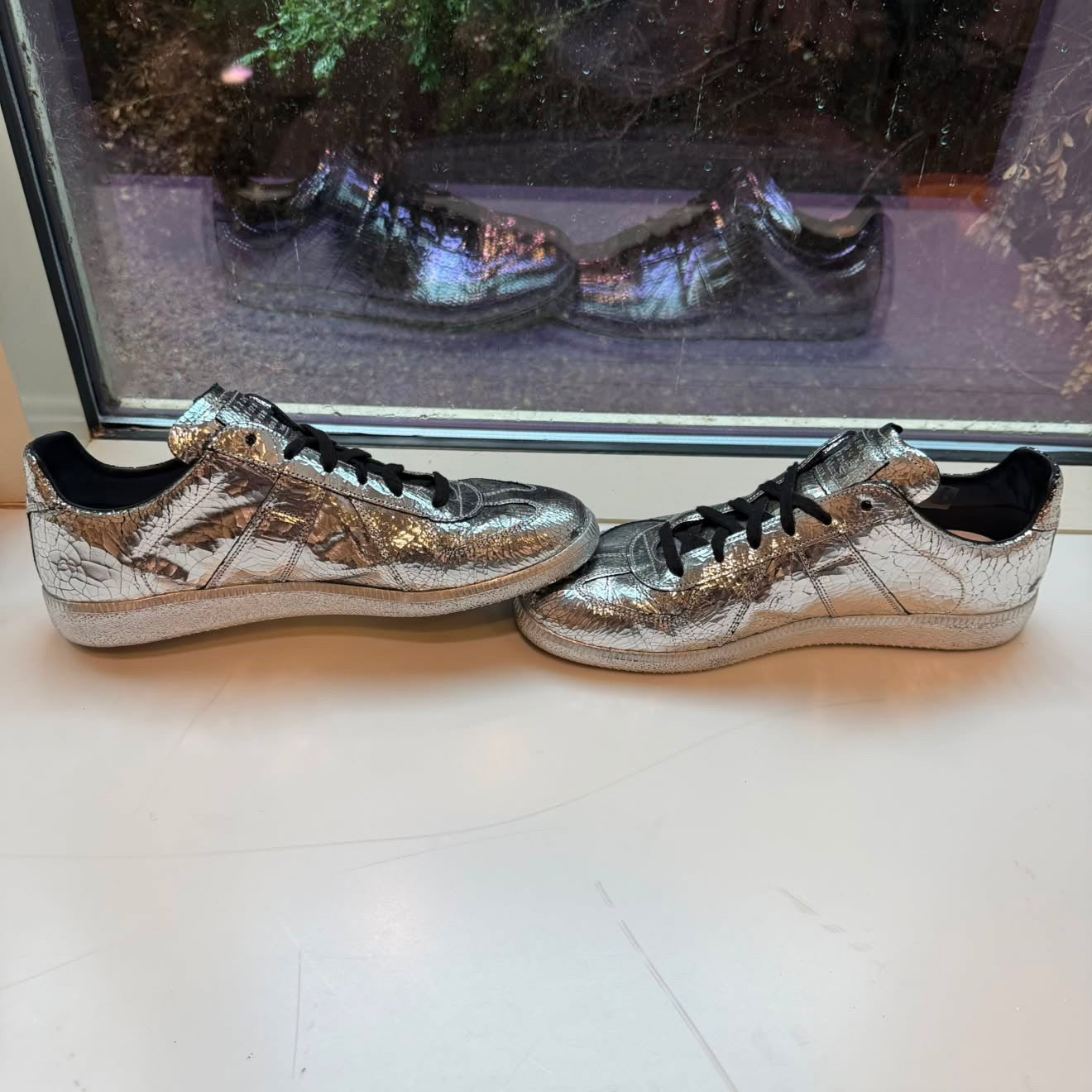 Maison Marigela Silver Metallic Gats Size 12 (45)