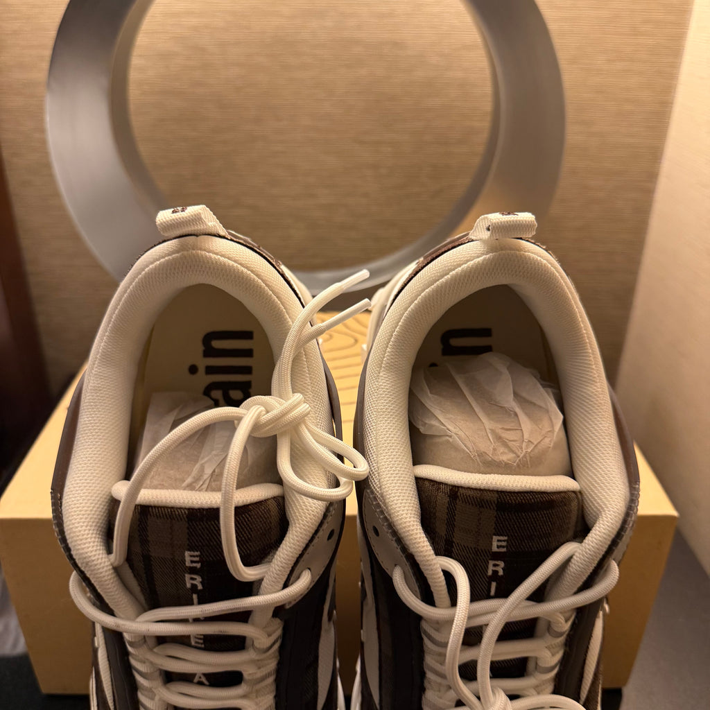 Sicko x Eric Emmanuel Brown/White Plaid Hiking Shoe Size 10
