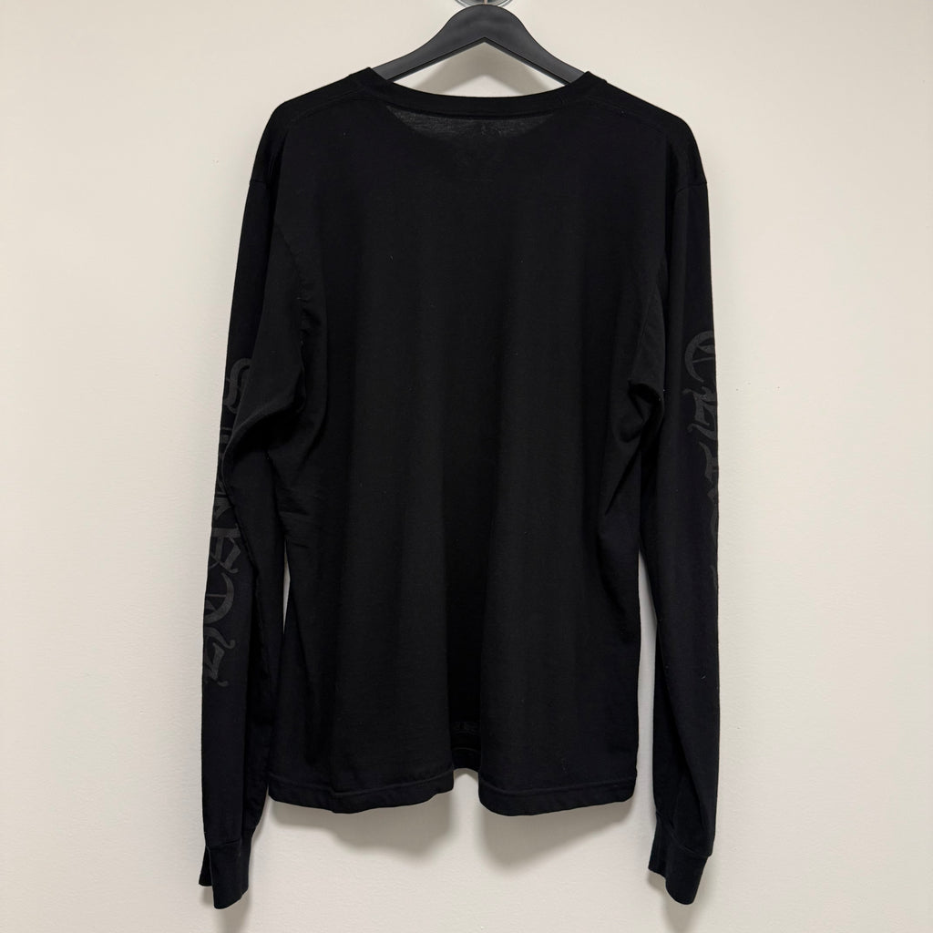 Chrome Hearts Black Neck Logo Longsleeve T-Shirt Sz Large