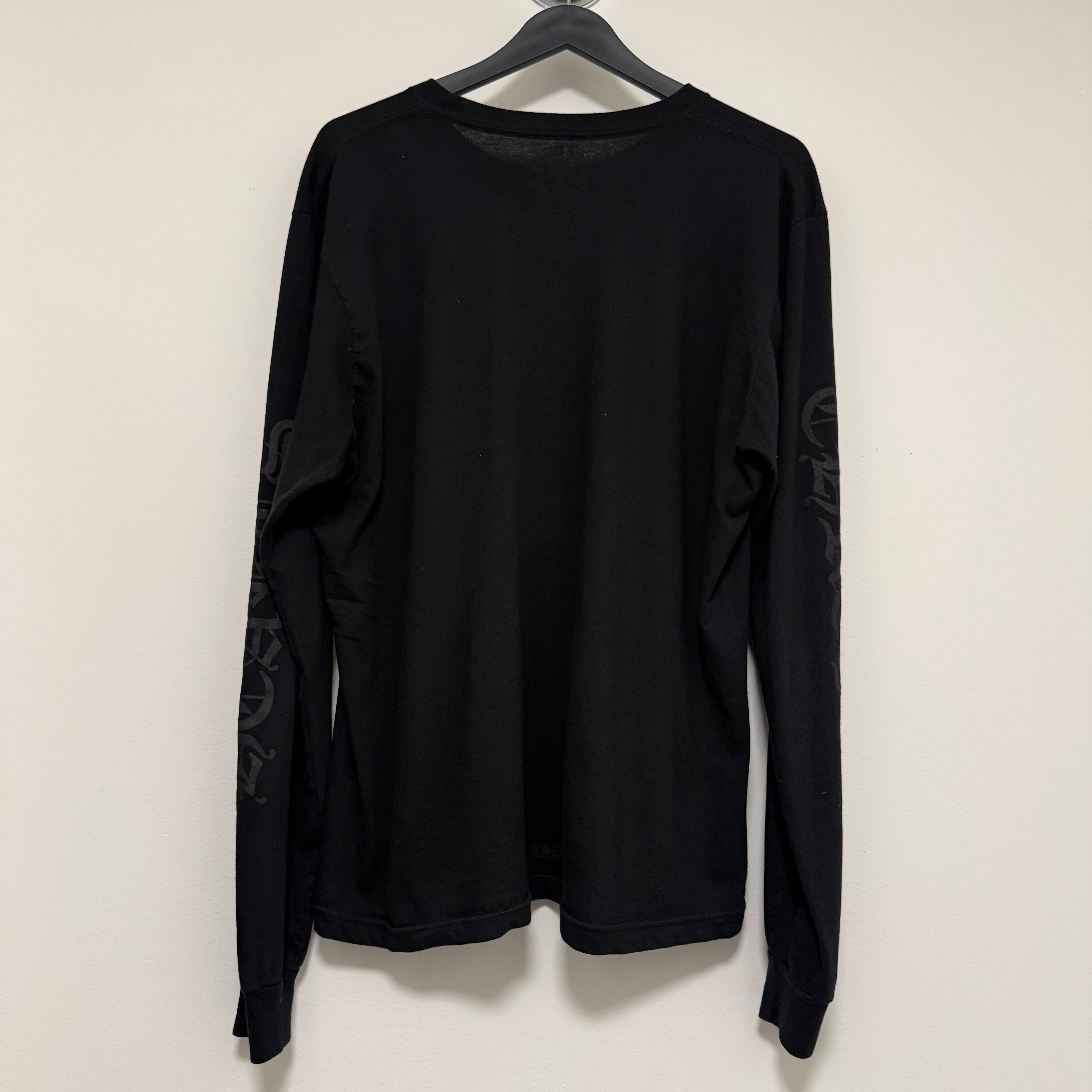Chrome Hearts Black Neck Logo Longsleeve T-Shirt Sz Large