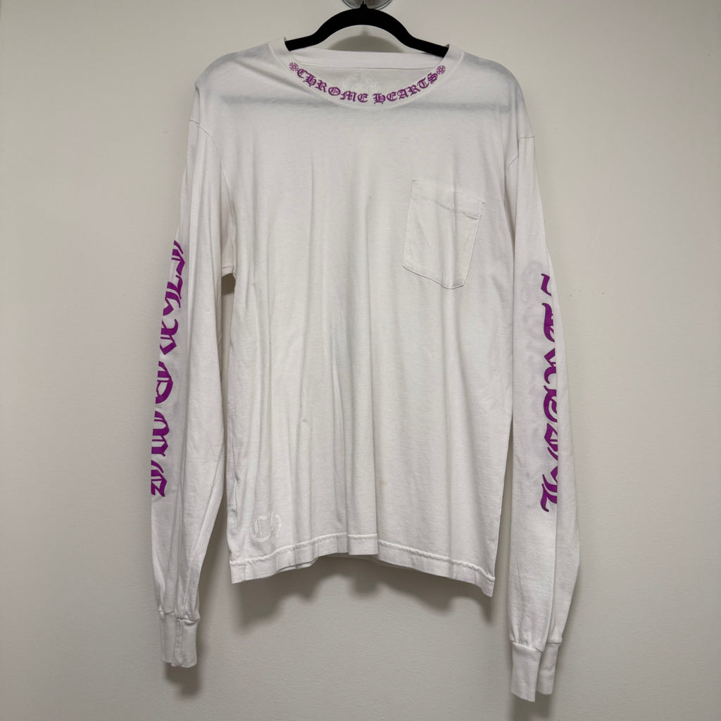 Chrome Hearts White Purple Longsleeve T-Shirt Sz Large
