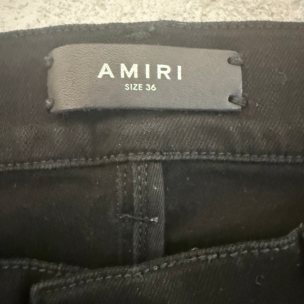 Amiri MX1 Brown Suede Patch Blue Jeans Sz 36