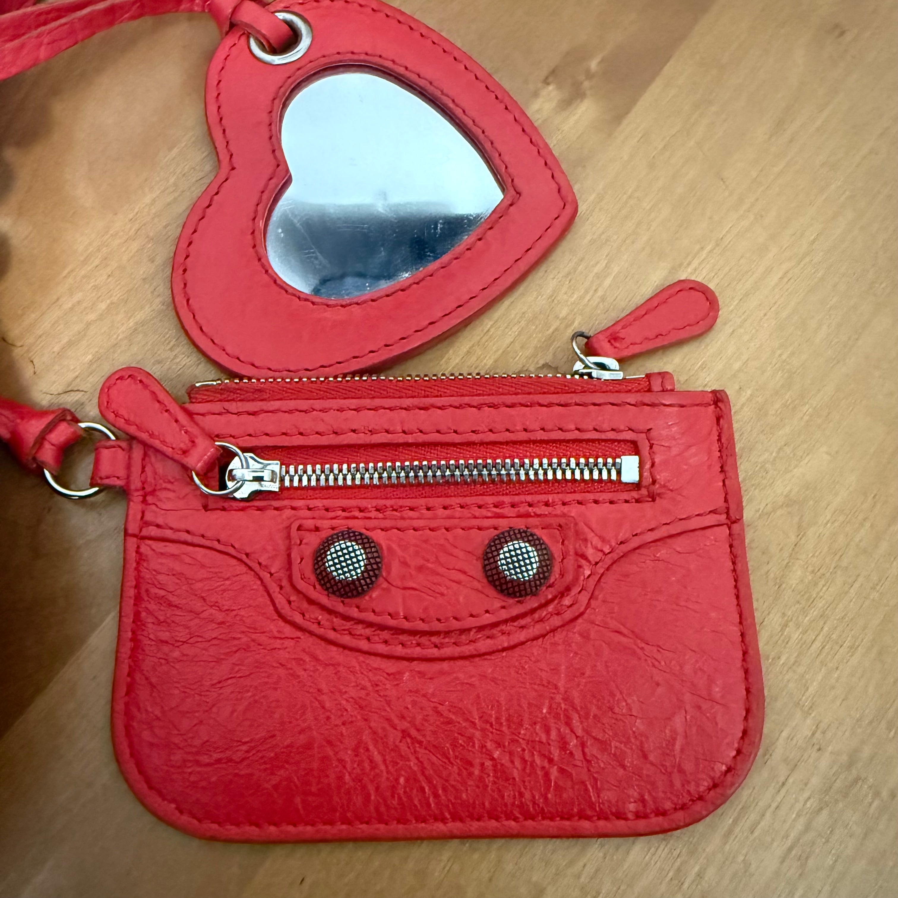 Balenciaga Le Cagole Giant Studs Shoulder Leather Bag Red