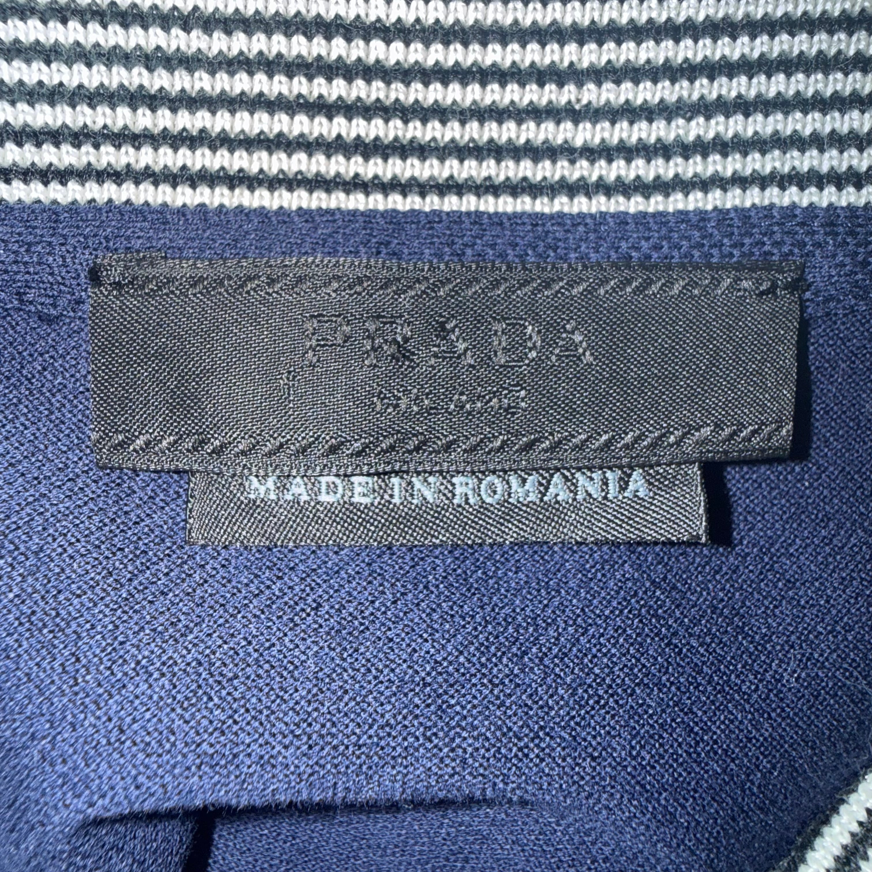 Prada Pique Polo Shirt Baltic Blue Sz XL