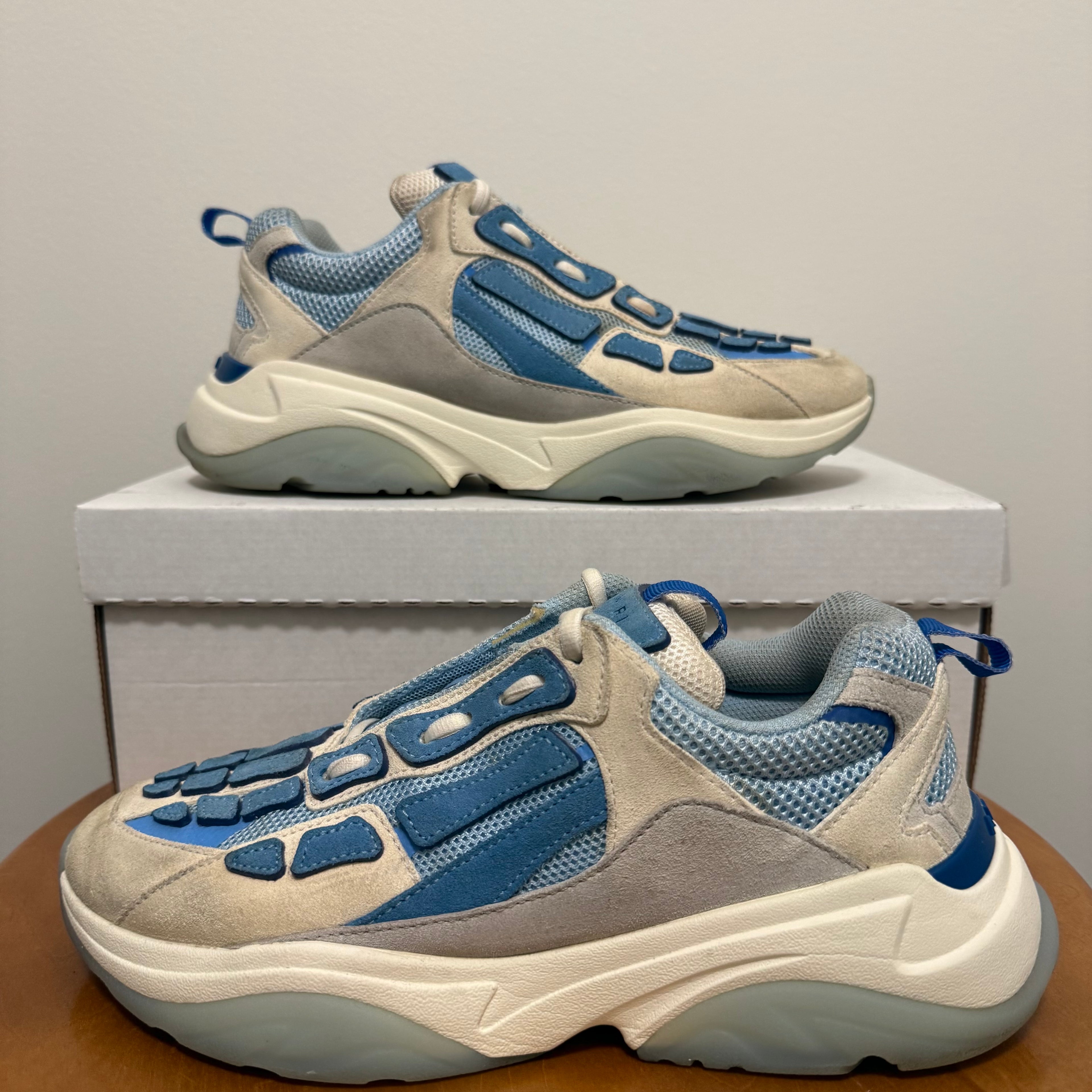 Amiri Blue White Gum Bone Runner Sneaker Size 10