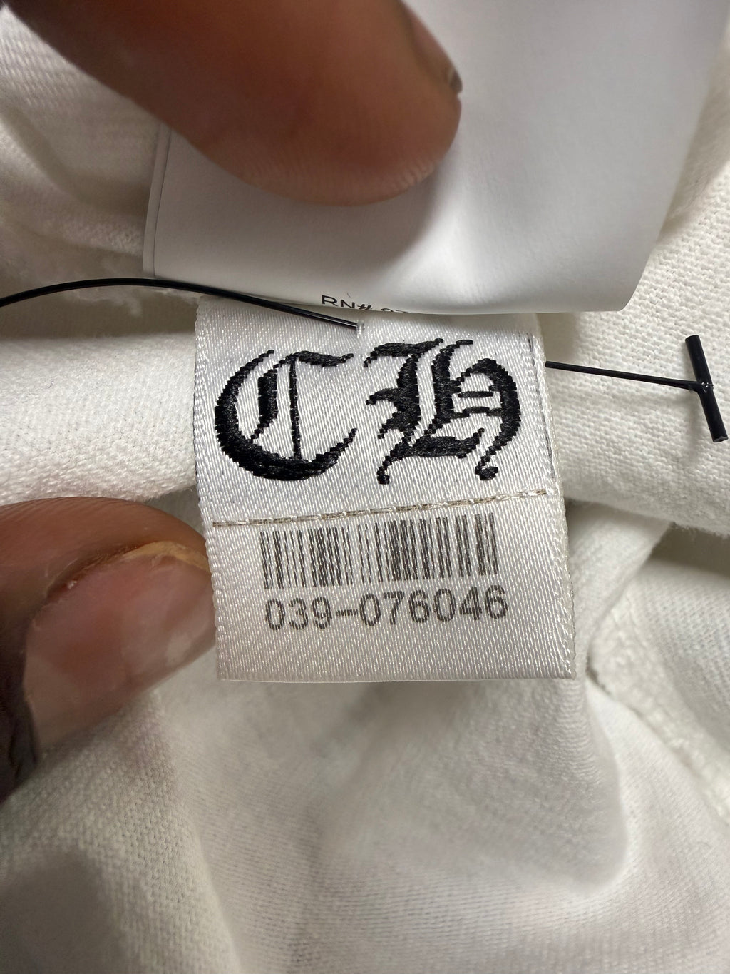 Chrome Hearts White Embroidered Dagger Logo Longsleeve