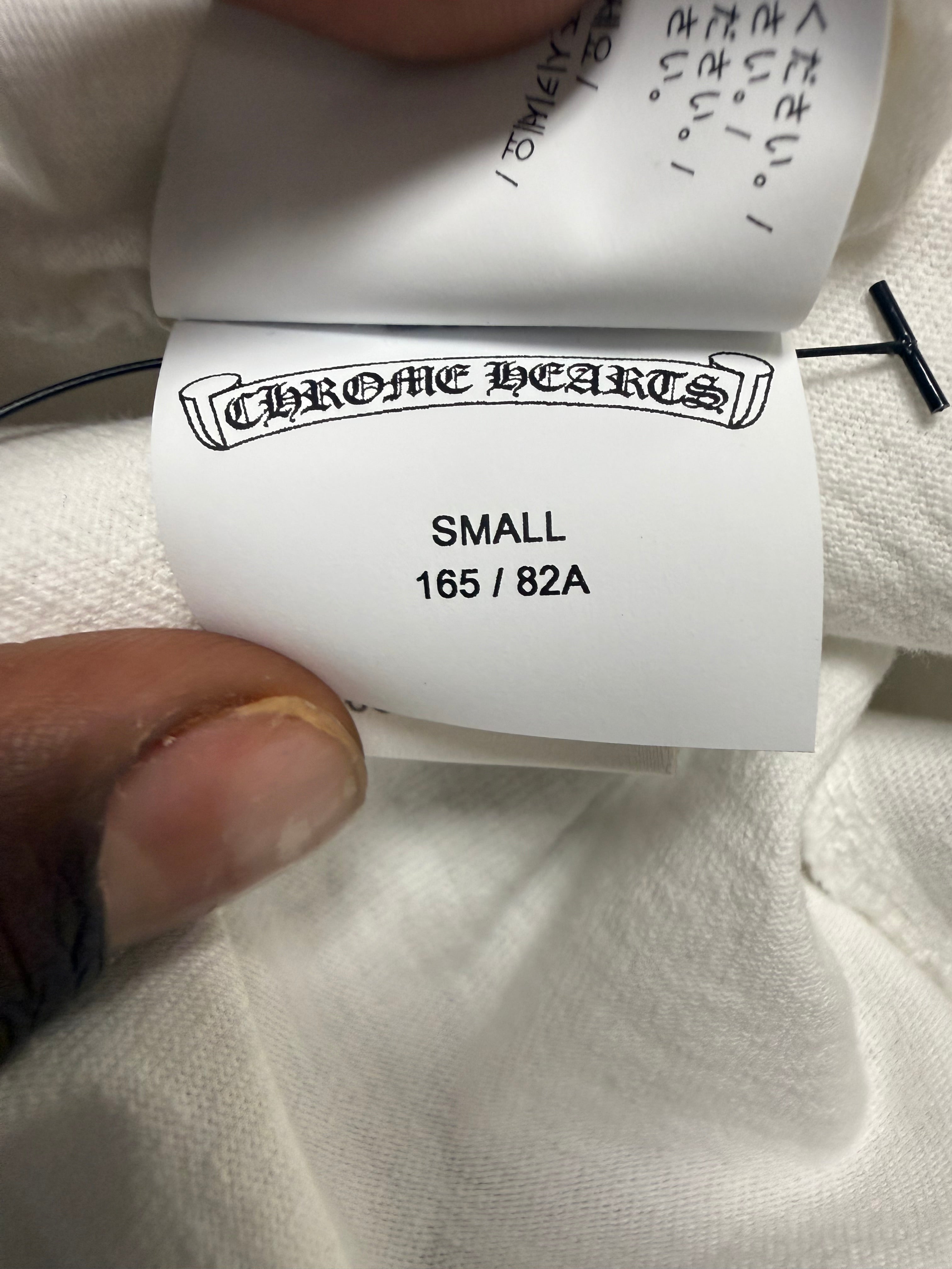 Chrome Hearts White Embroidered Dagger Logo Longsleeve
