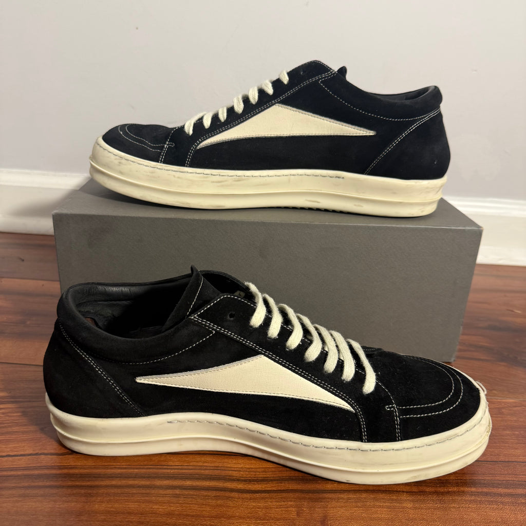 Rick Owens Black Suede Vintage Sneaker Size 13 (46)