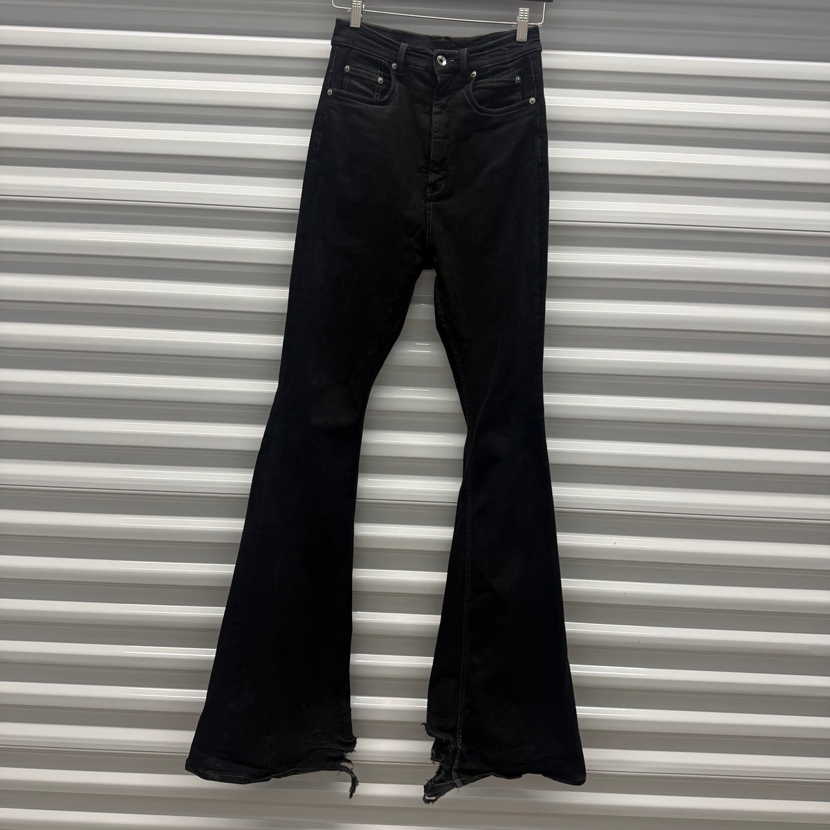 Rick Owens Black Bolan Cut Denim Size 27