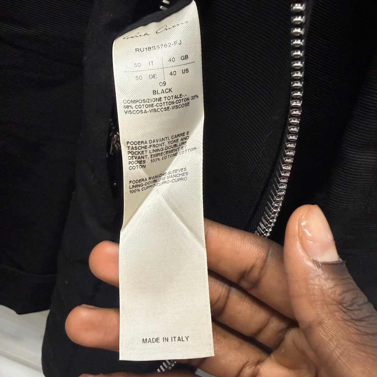 Rick Owens Black Fencing Jacket Size 50