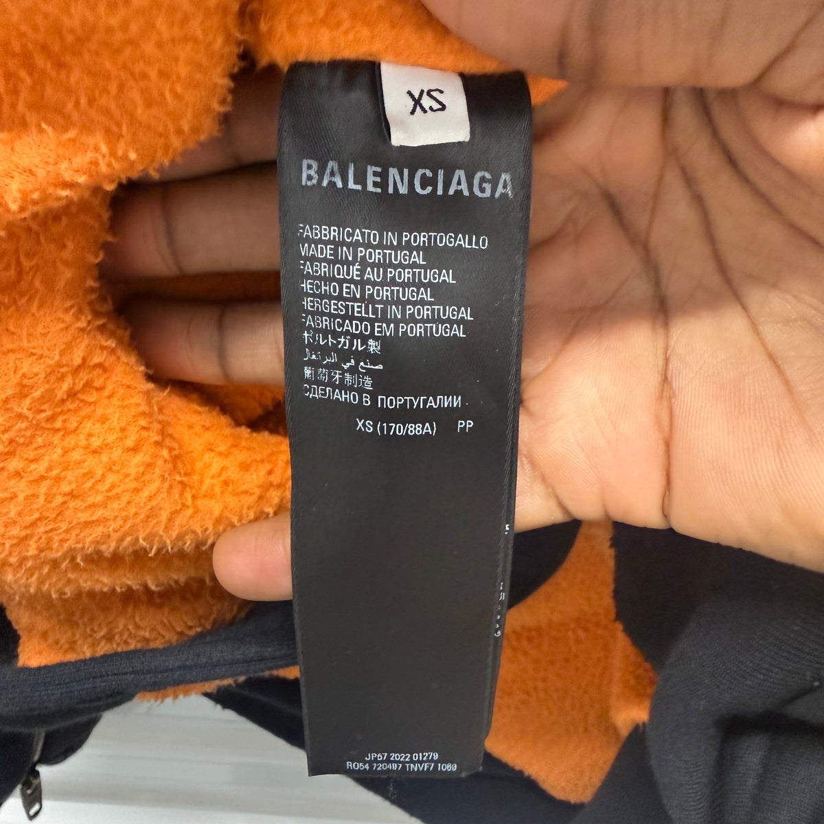 Balenciaga Black Oversized Bomber Hoodie Size XS