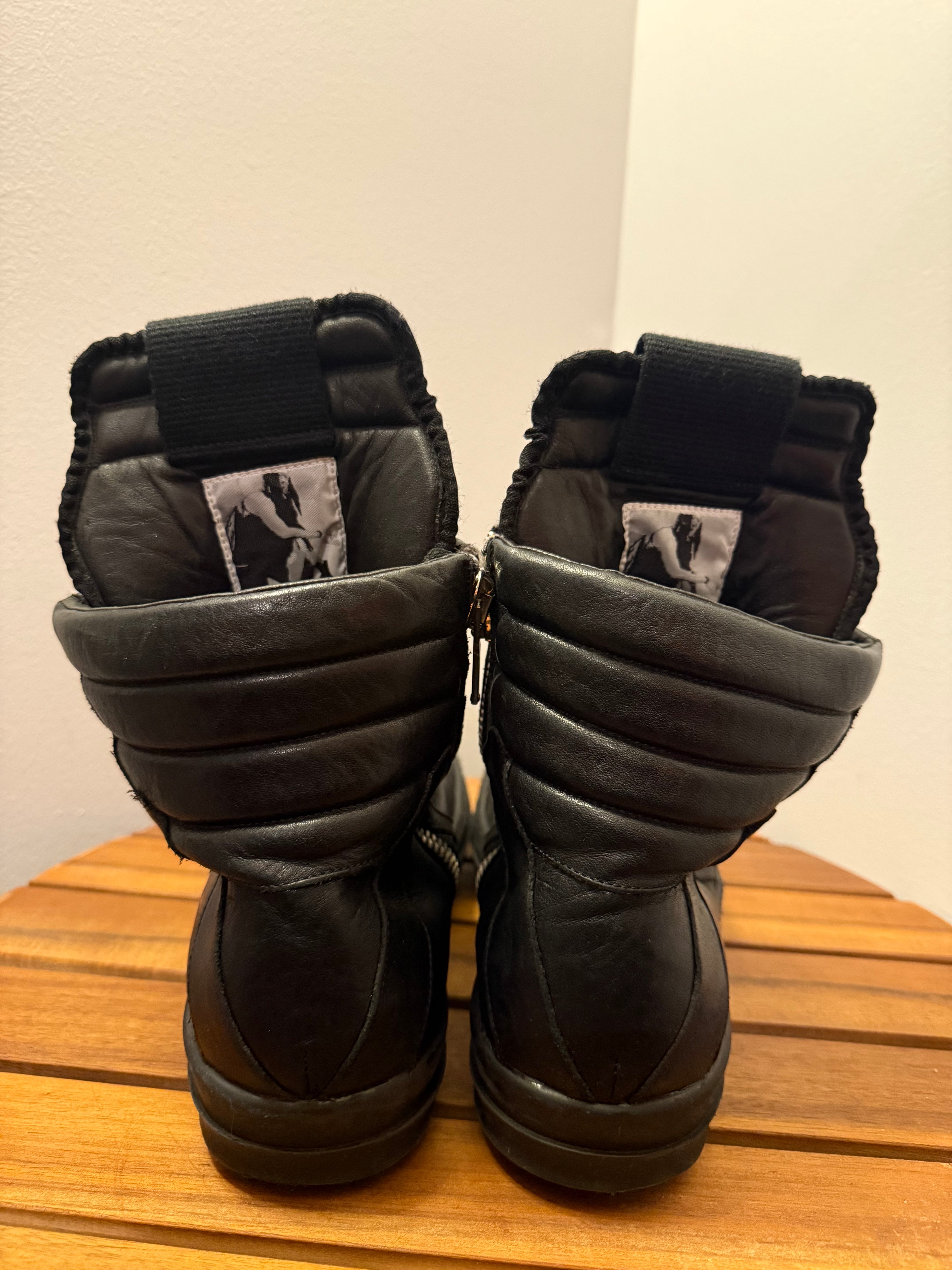 Rick Owens Triple Black Geobasket Size 8.5