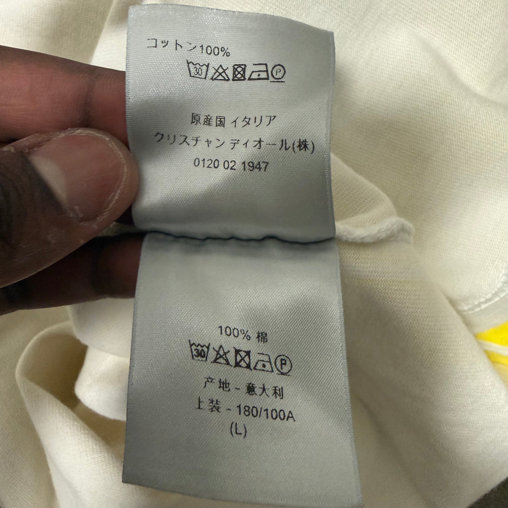 Dior x Shawn Oversized Logo T-Shirt Yellow Sz Large