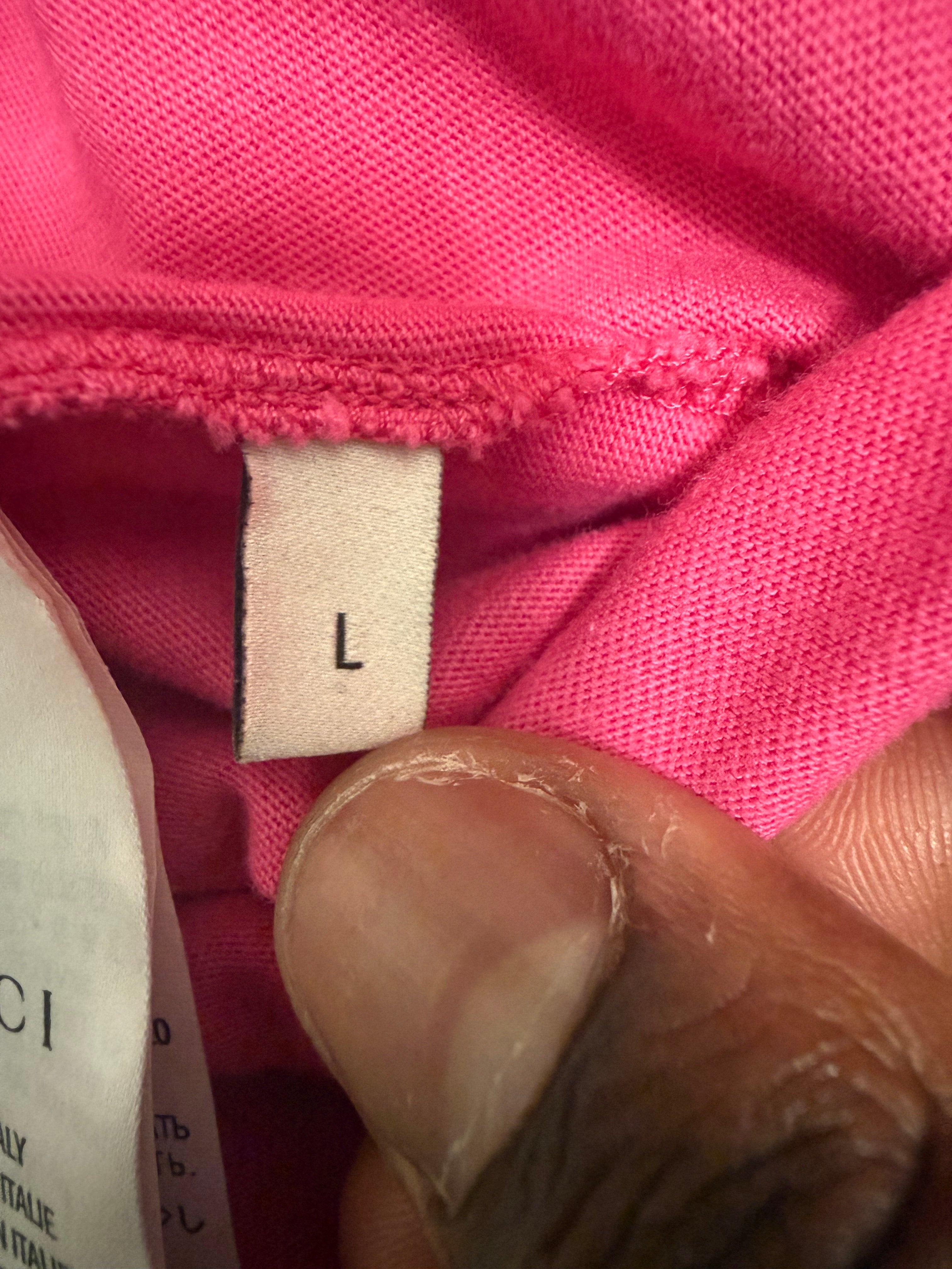Gucci Manifesto Pink T-Shirt Sz Large