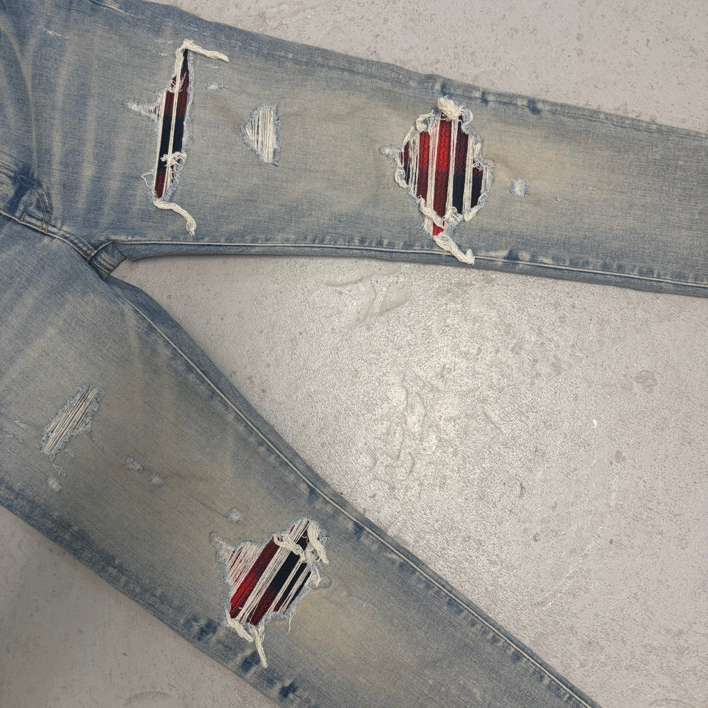 Amiri MX1 Clay Indigo Red Jeans Sz 32