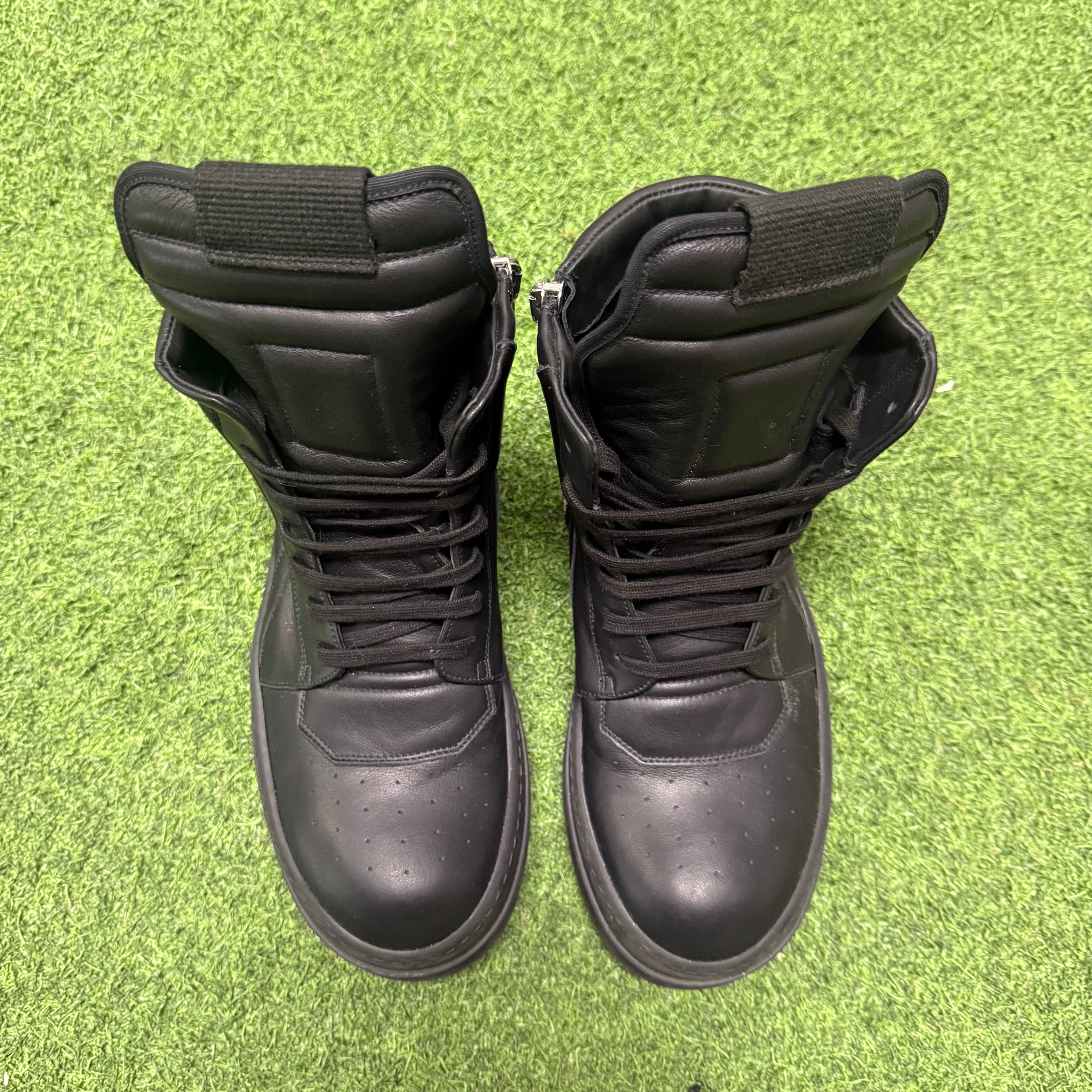 Rick Owens Triple Black Mega Bumper Geobasket Size 9